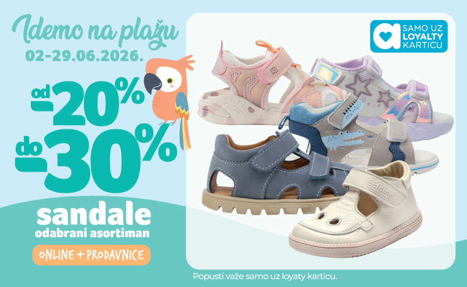Sandale 20 do 30%