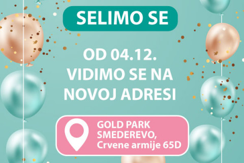 <h3>Selimo se! Aksa Smederevo na novoj lokaciji od 04.12!</h3>
