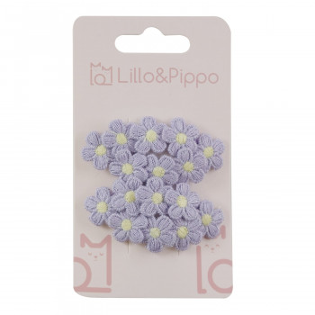 Lillo&Pippo šnalice za kosu ljubičasti cvetići 