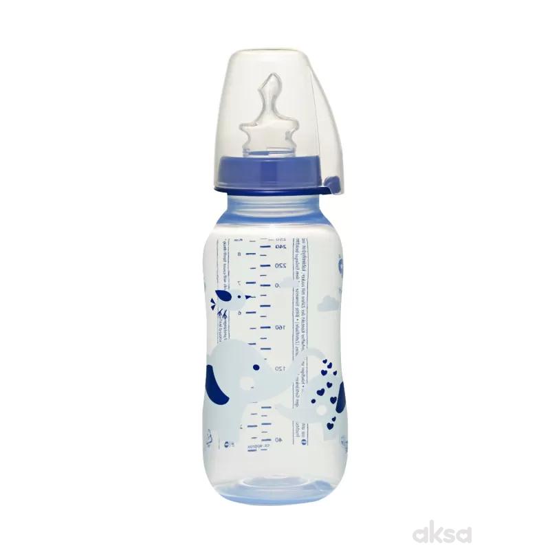 Nip pp flašica Trendy Boy 250 ml, silikonskom, M, 0-6m 