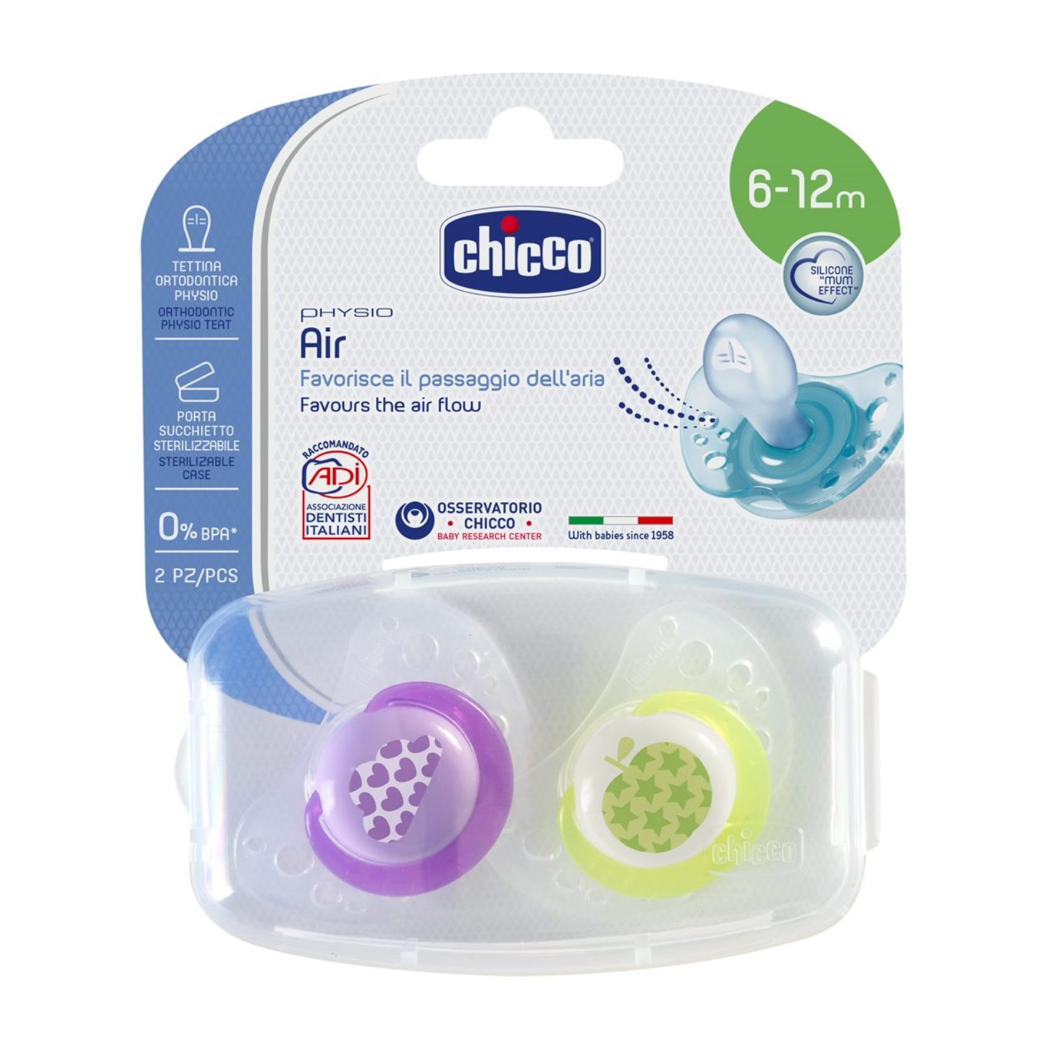 Chicco laža Giotto Physio Air sil. roze 6m+, 2kom