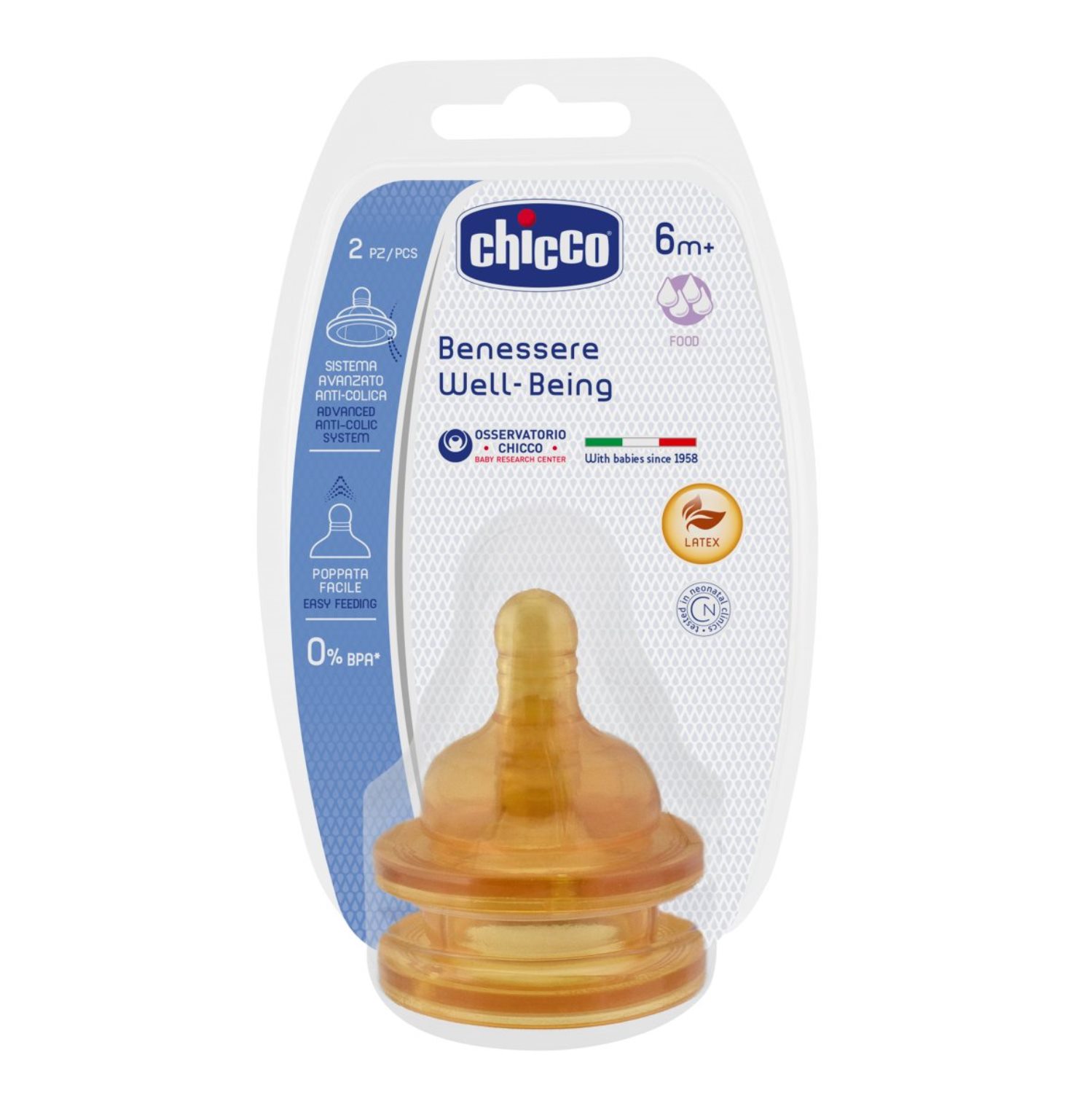 Chicco cucla Giotto, kauč. pr.za hranu, 6m+, 2k