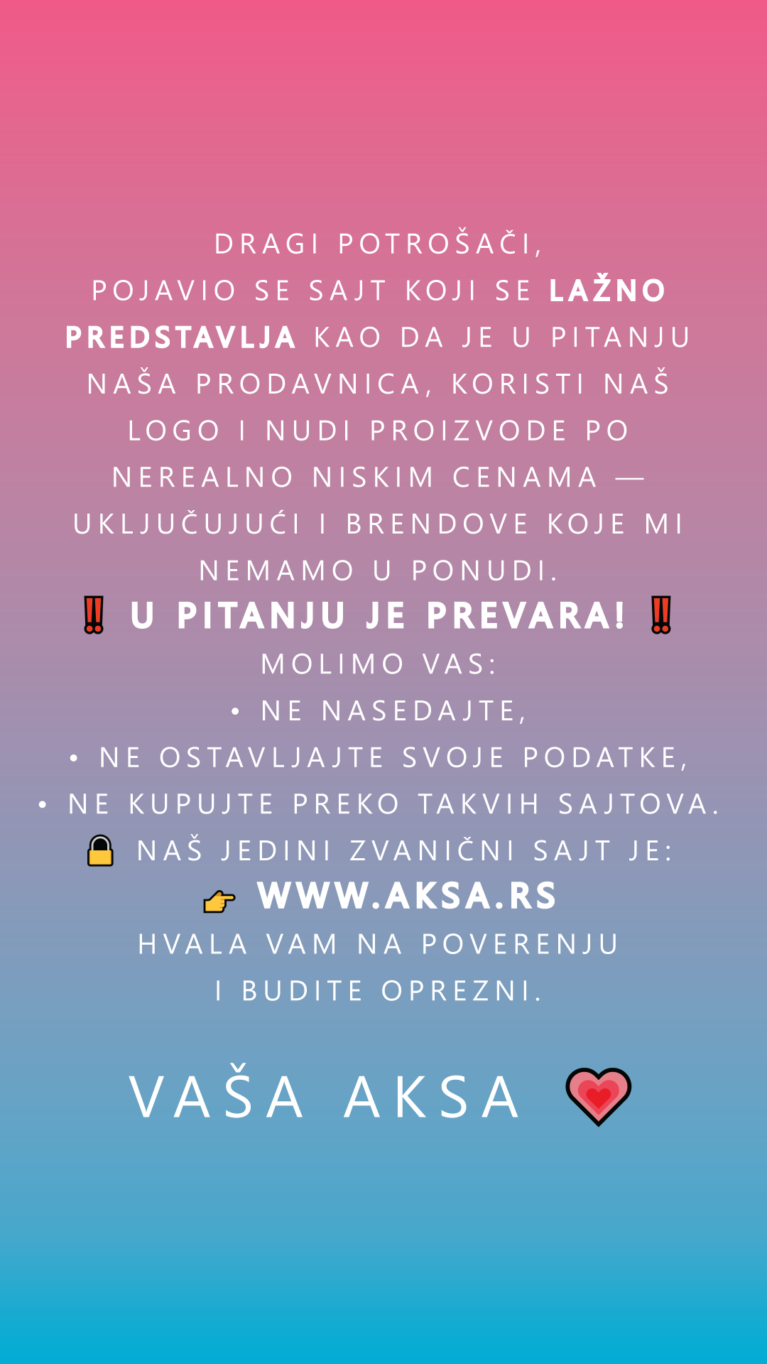UPOZORENJE!