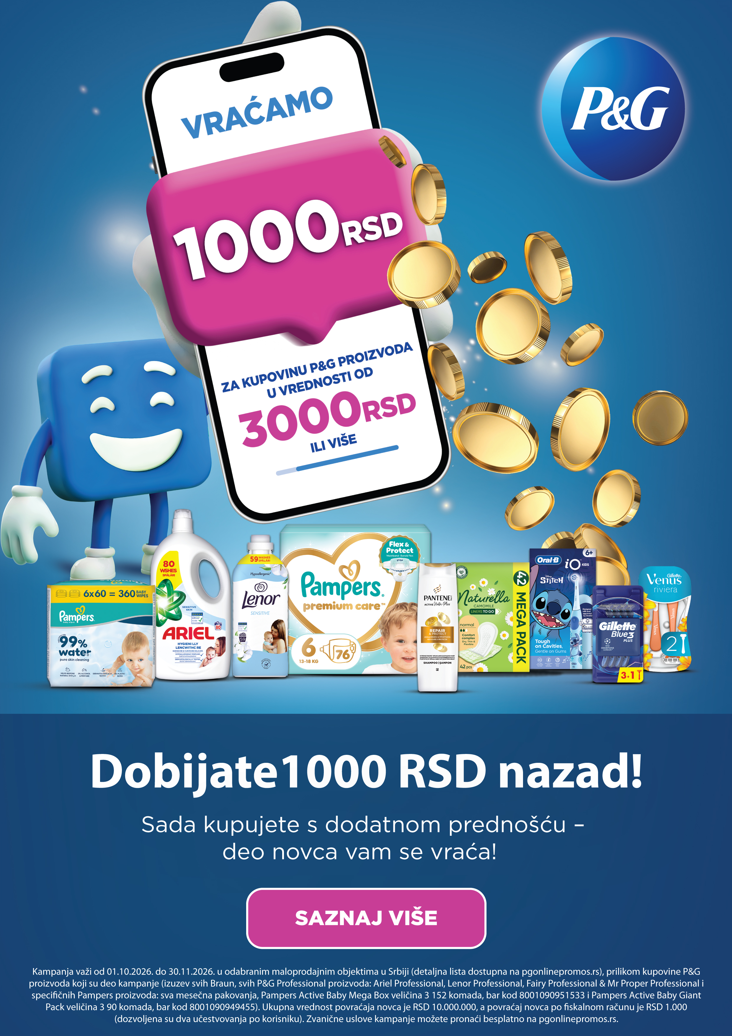 P&G Cashback okt-nov 2026