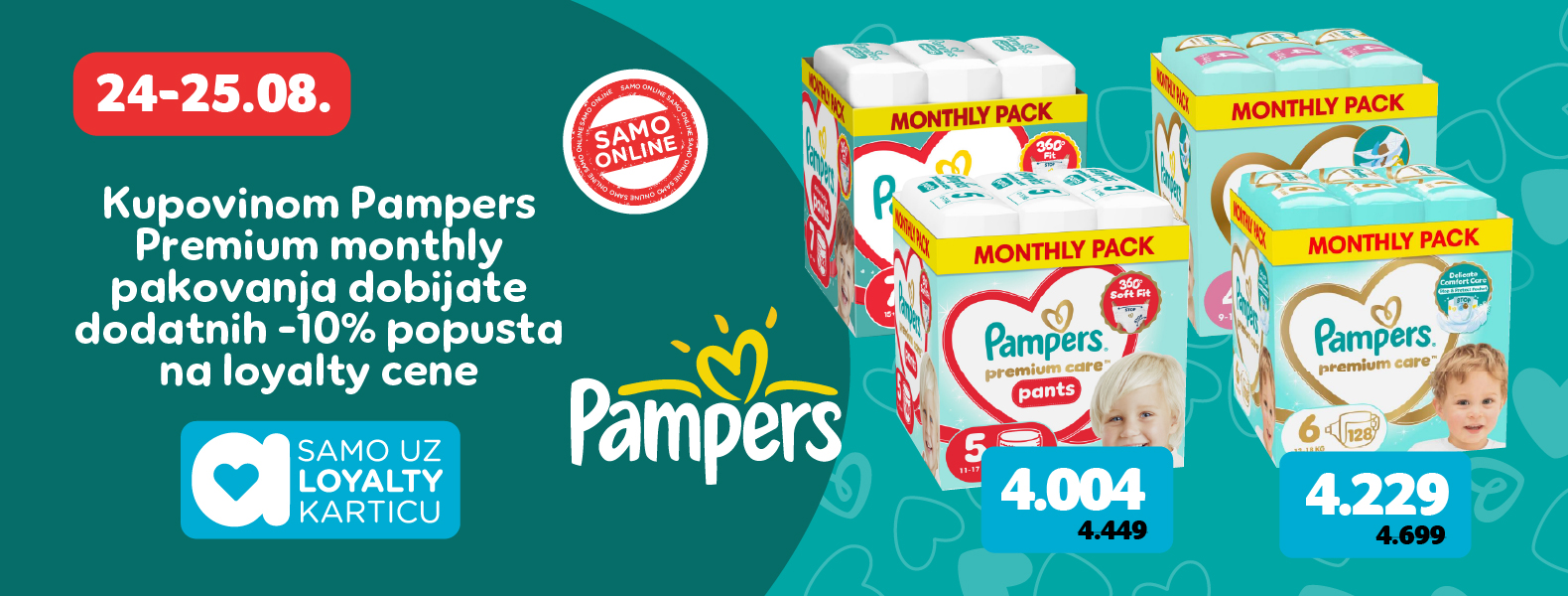 Pampers dodatnih -10%