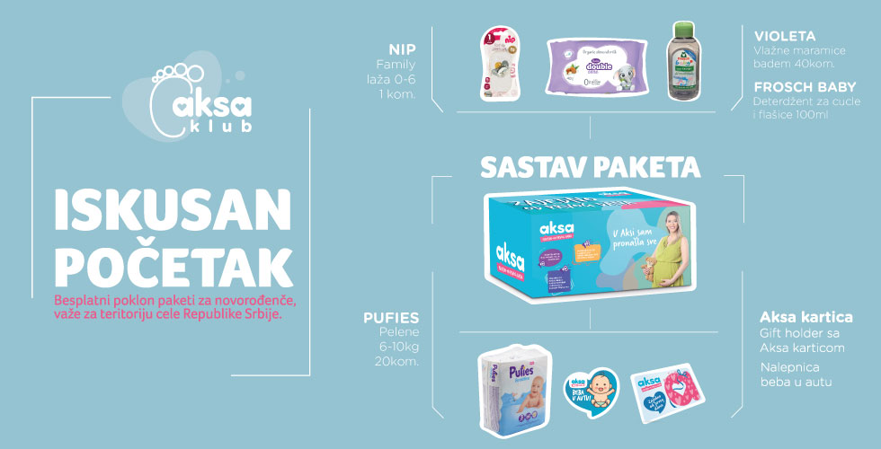 Poklon paket za bebe i novorođenče AKSA