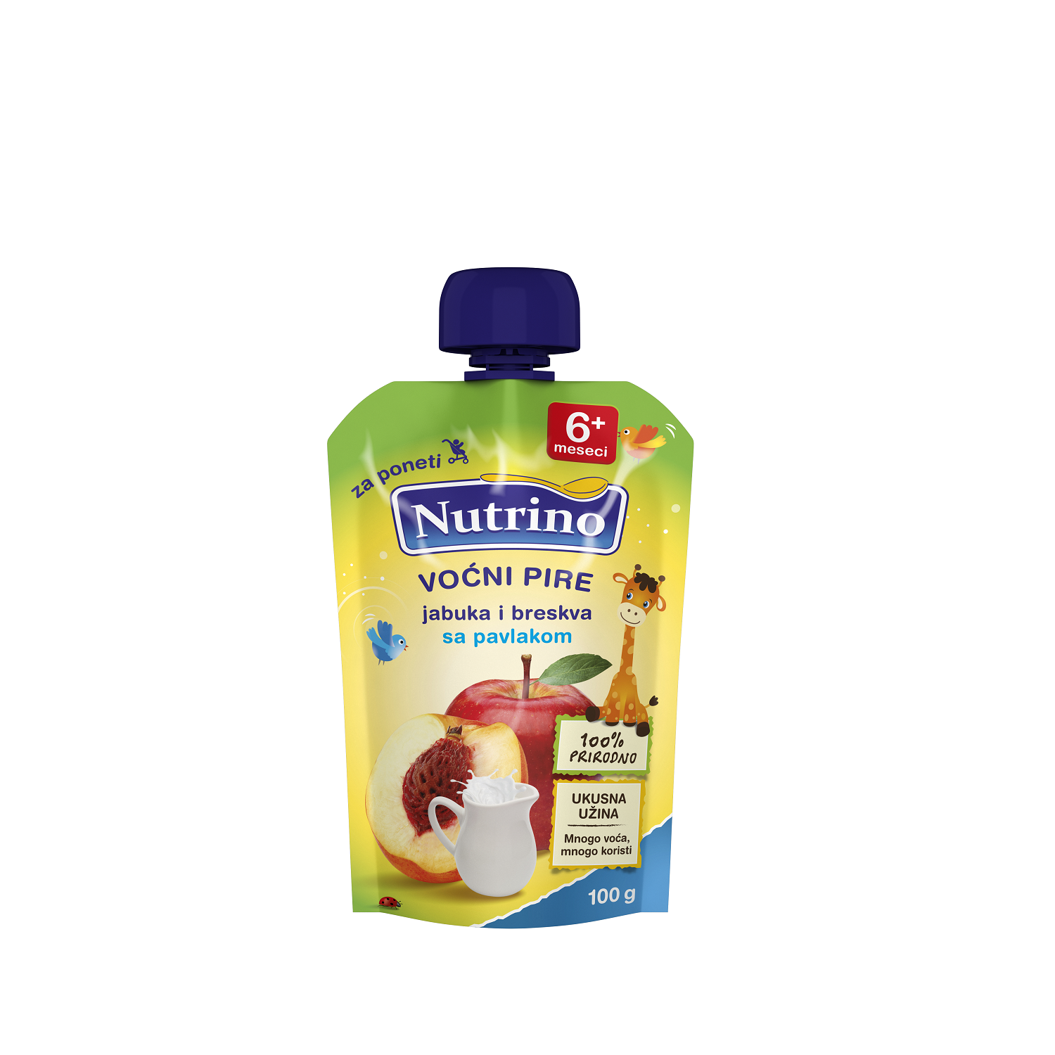 Nutrino pouch jabuka i breskva sa pavlakom 100g