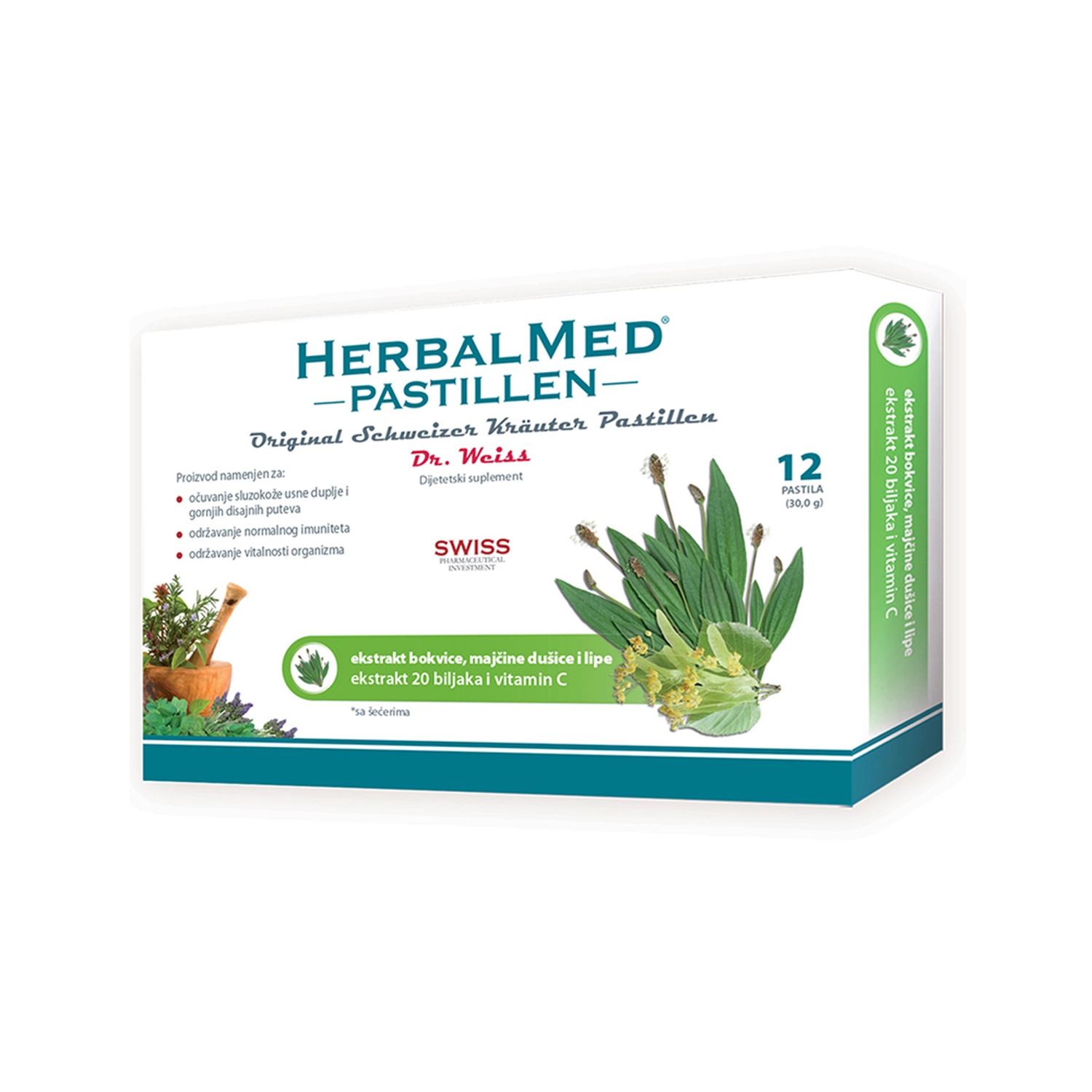 HerbalMed pastile bokvica, m. dušica, lipa 12kom
