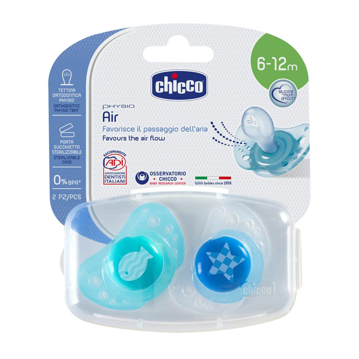 Chicco laža Giotto Physio Air sil. plava 6m+, 2kom 