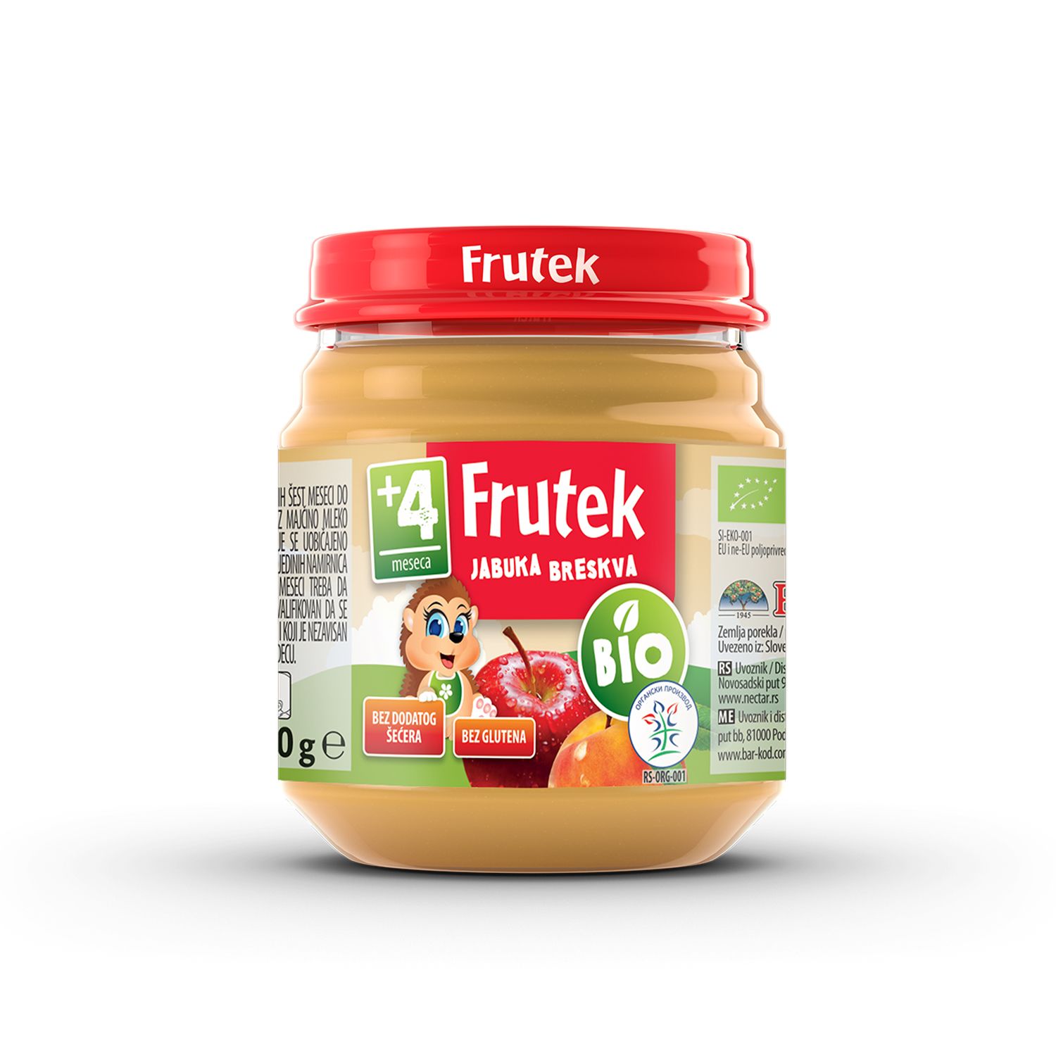 Frutek kašica bio jabuka i breskva 120g