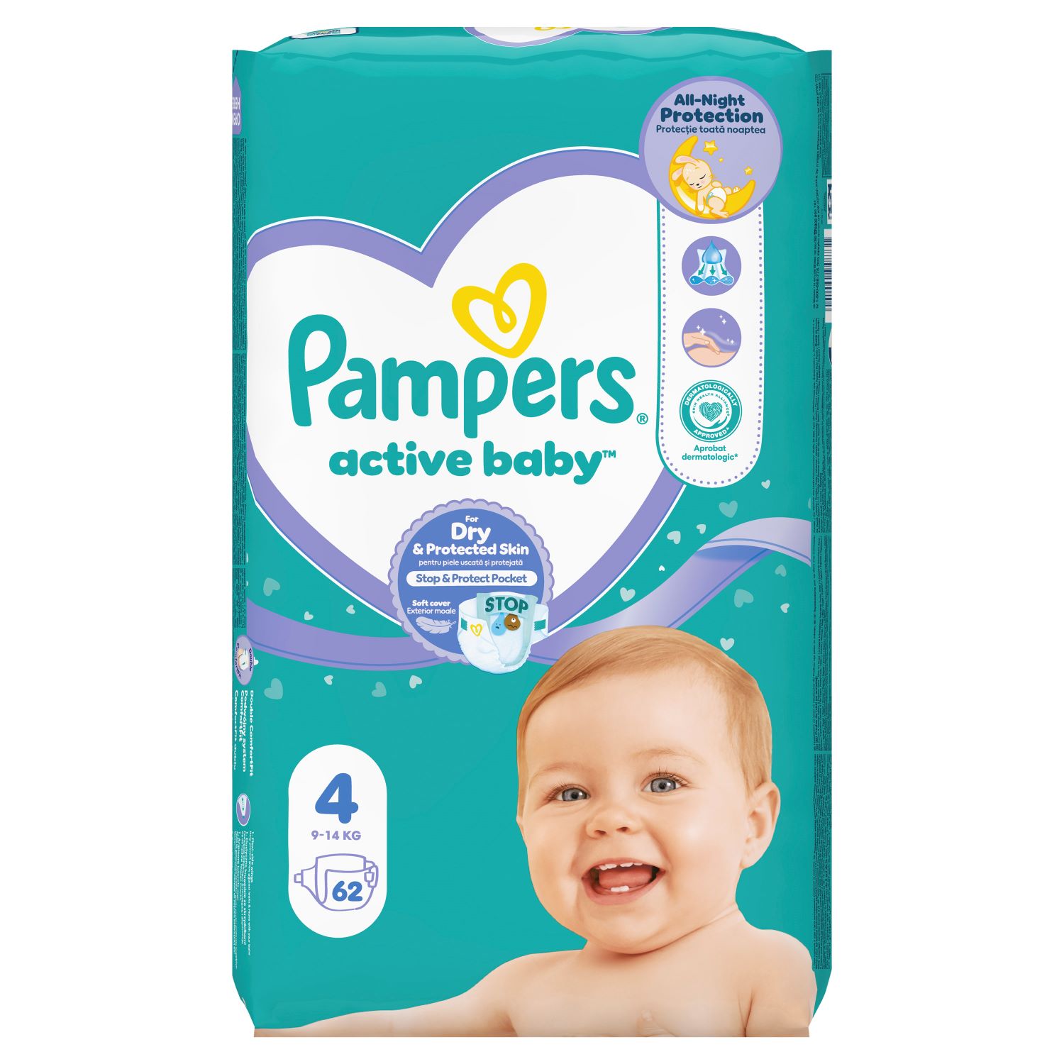 Pampers pelene active JPM 4 Maxi 9-14kg 62kom