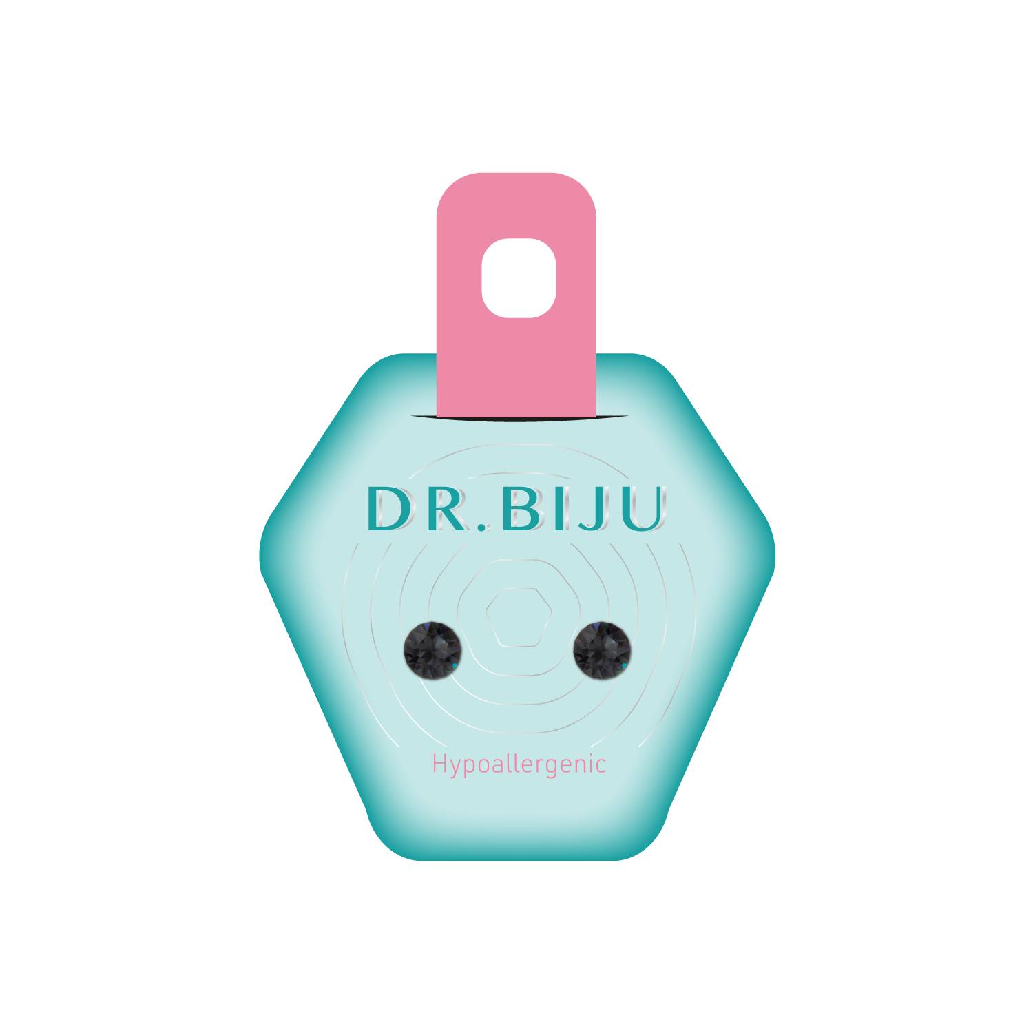 Dr.Biju minđuše 5.3mm crne krug DXI53C253 