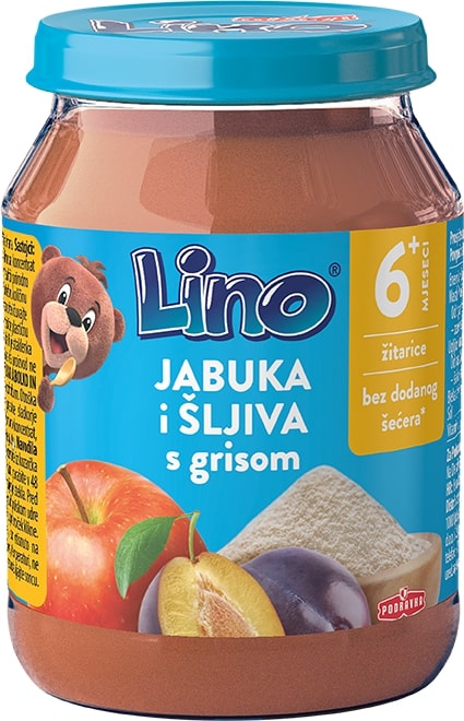 Lino kašica jabuka i šljiva s grizom 190g 
