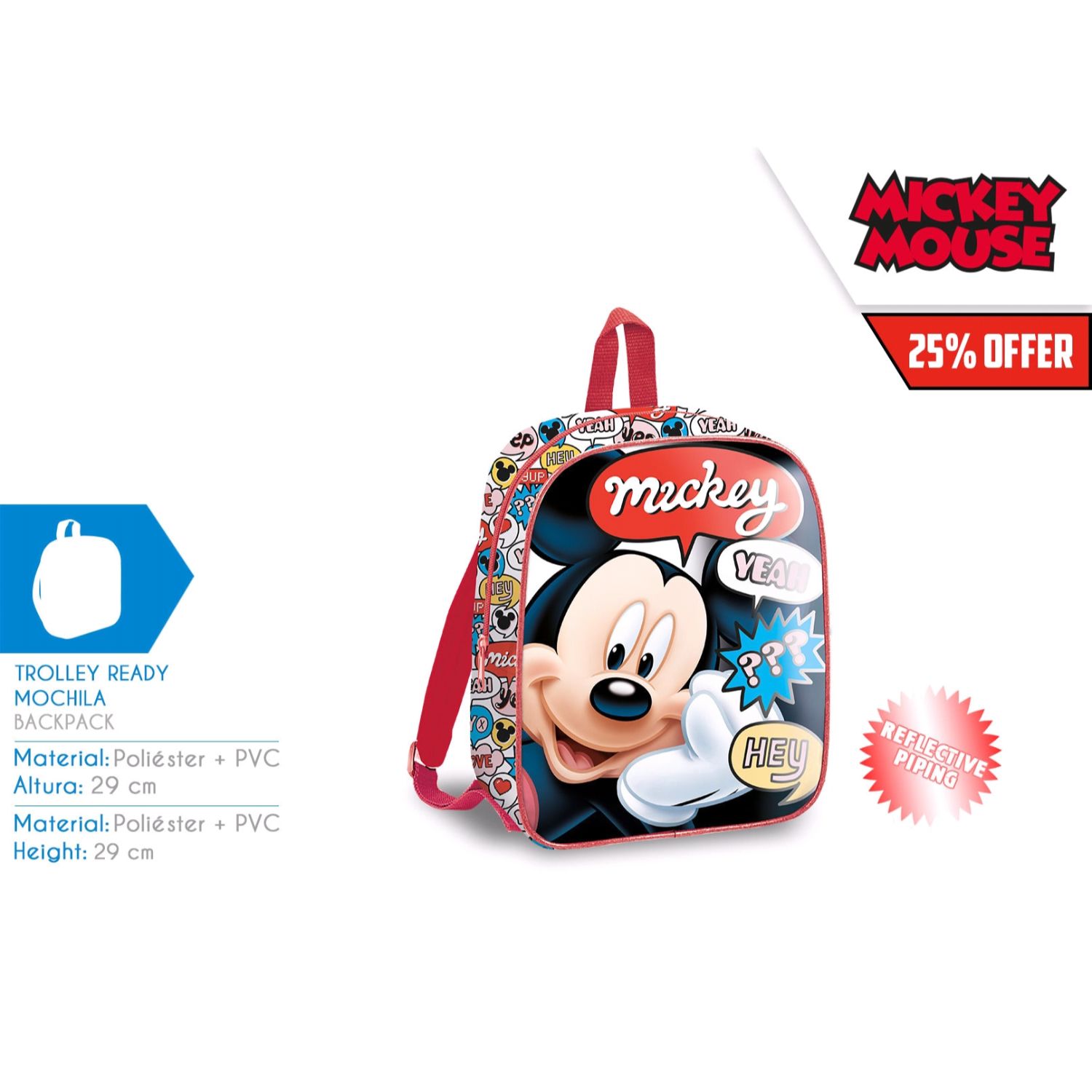 Kids licensing ranac za decu Mickey 29cm