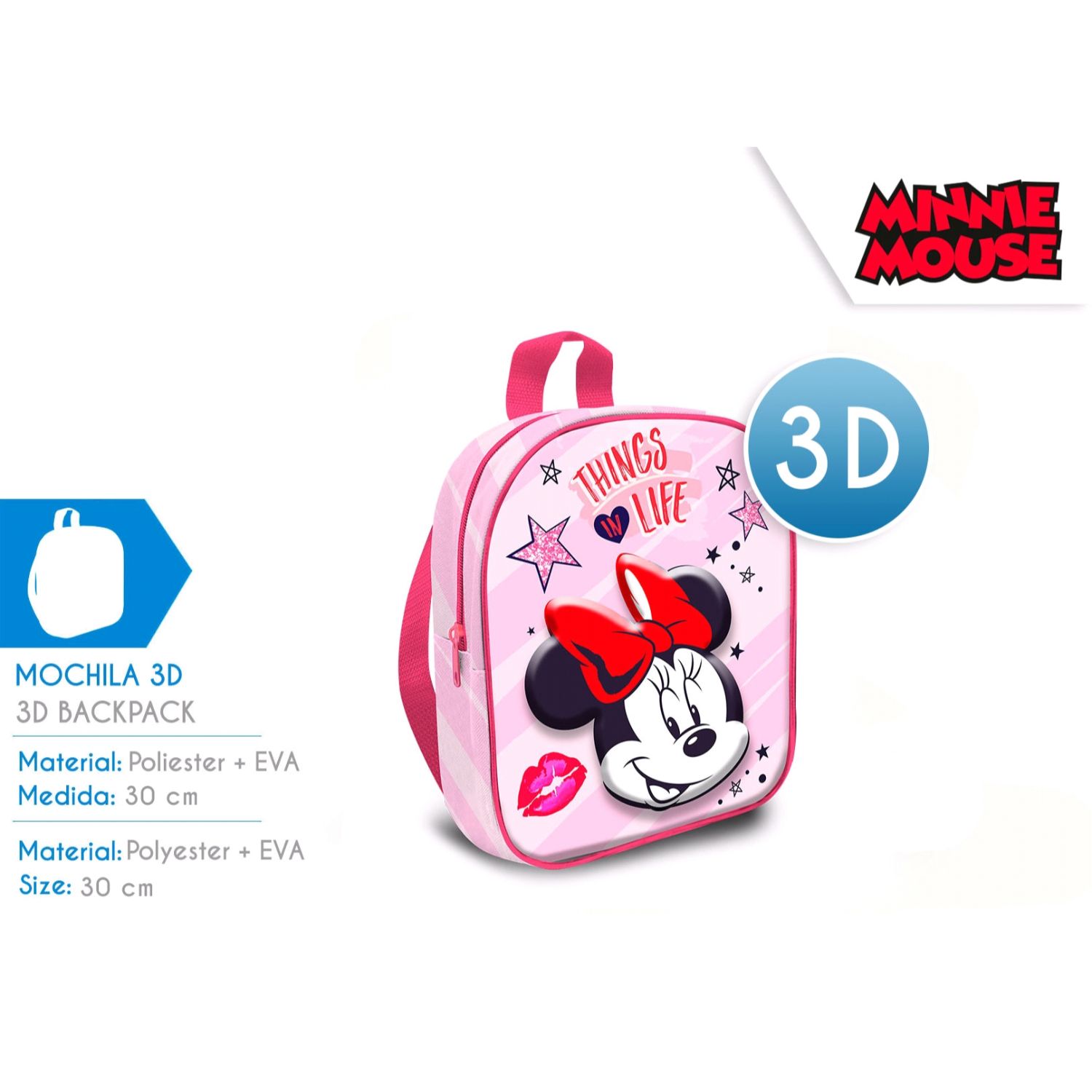 Kids licensing ranac za decu 3D Minnie, 30cm