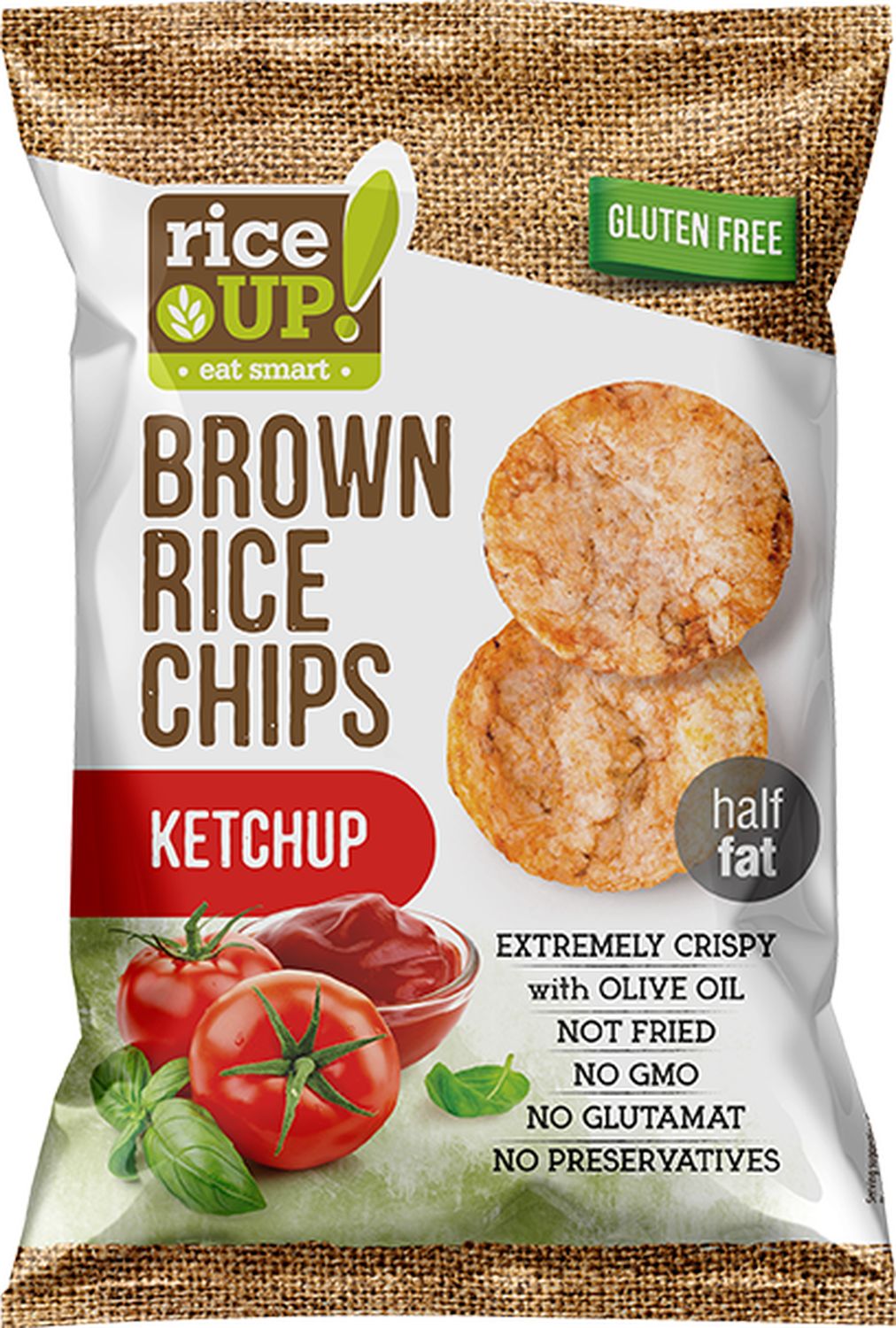Rice up braon pirinčani čips kečap 60g