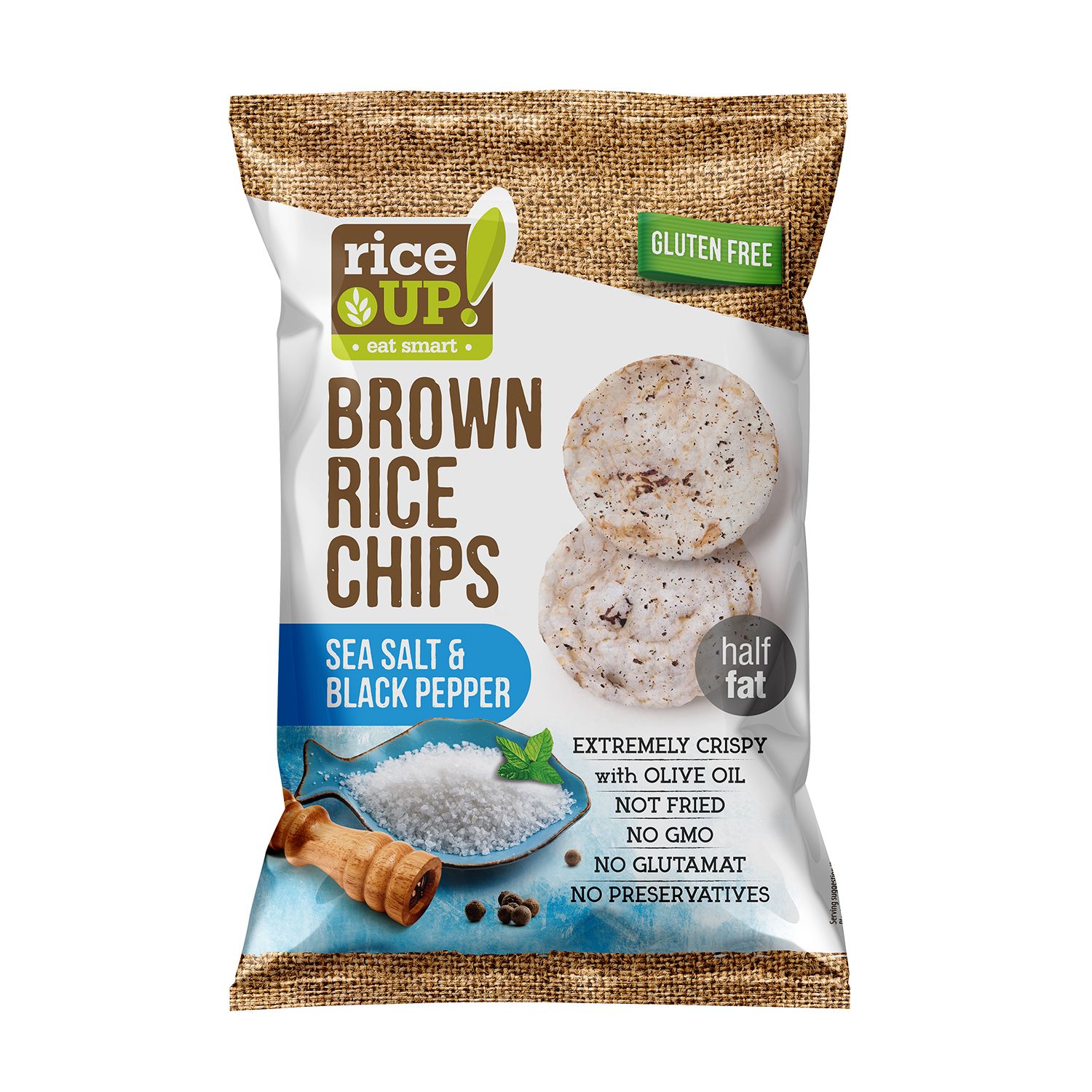 Rice up braon pirinani čips morska so,biber 60g