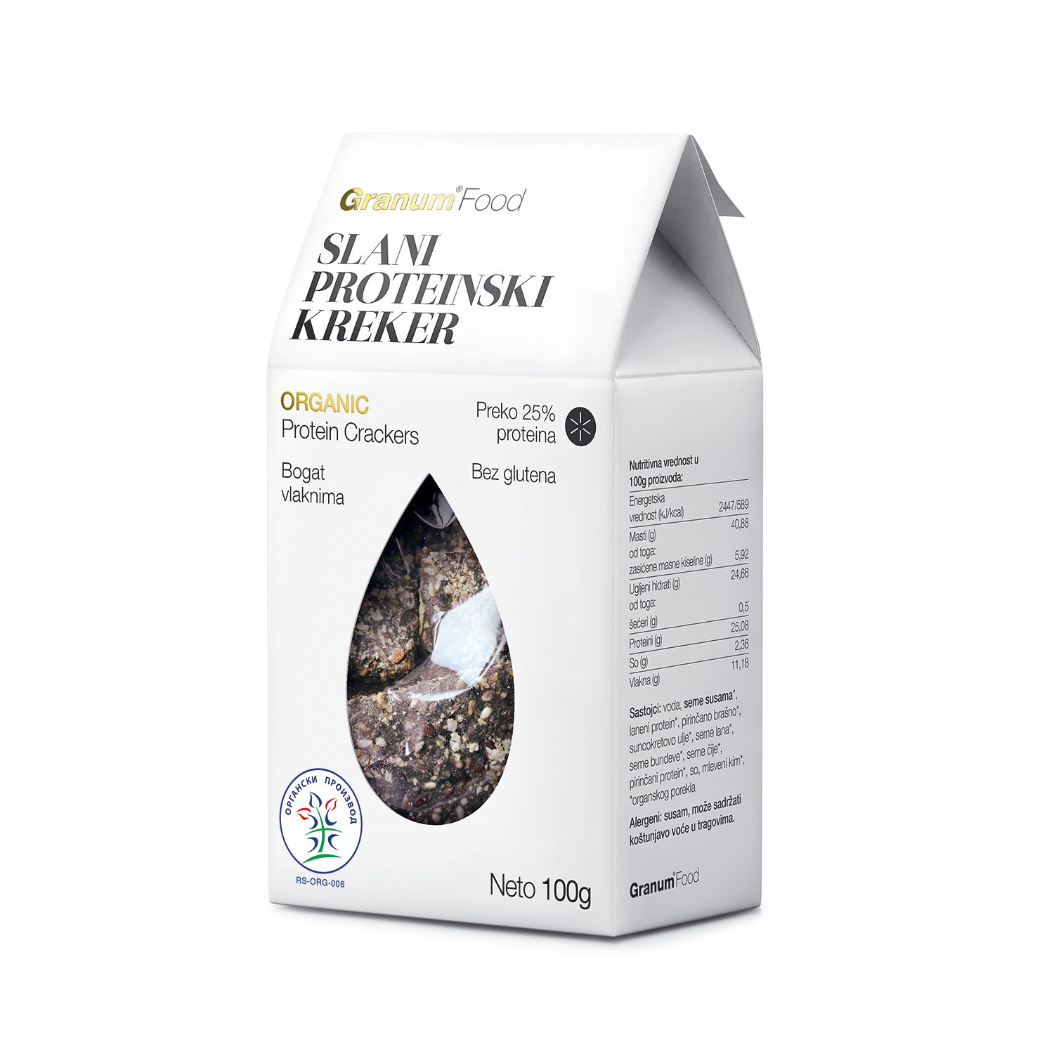 Granum slani proteinski organski kreker 100g