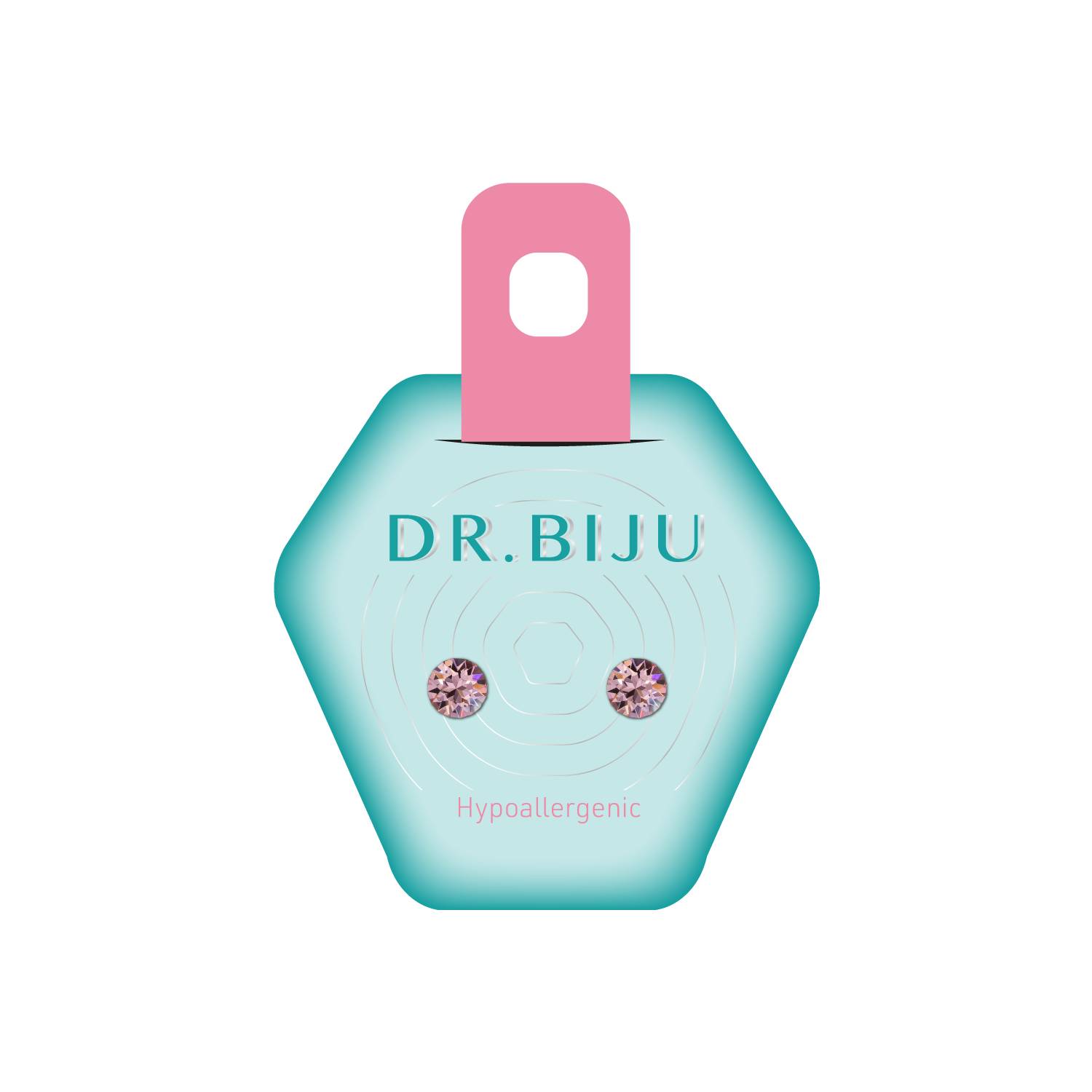 Dr.Biju minđuše 5.3mm svetlo roze krug DXI53C223