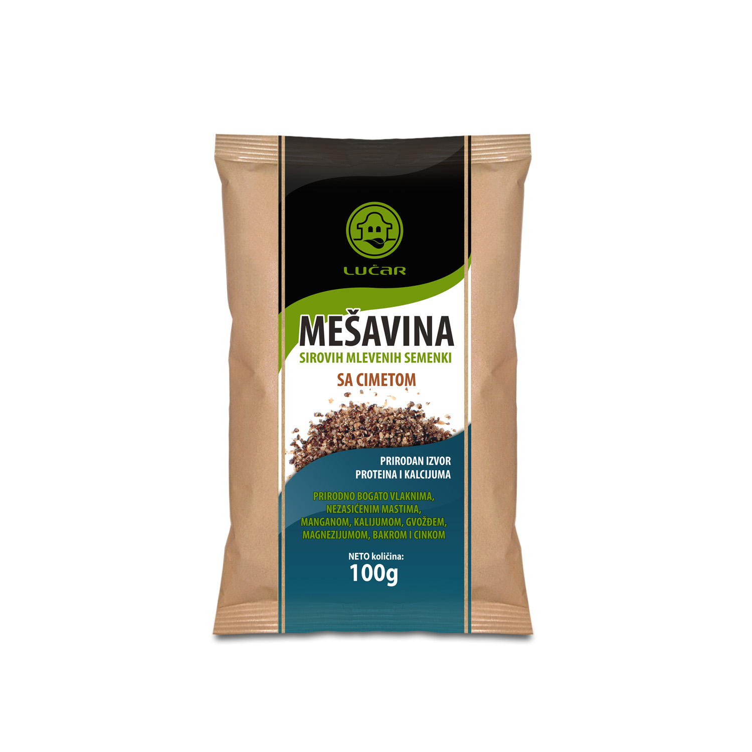 Lučar mešavina sirovih ml.semenki sa cimetom 100g