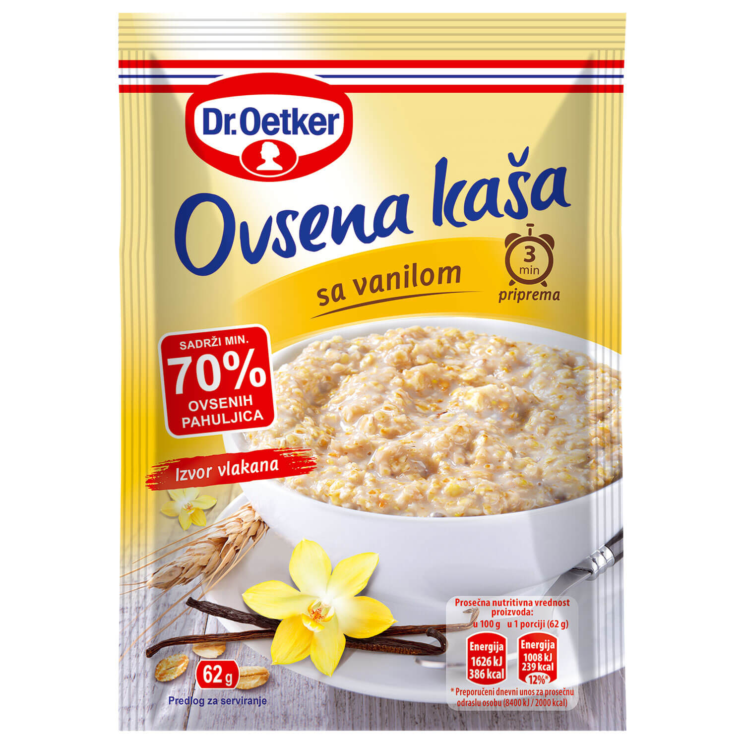 Dr.Oetker ovsena kaša sa vanilom 62g