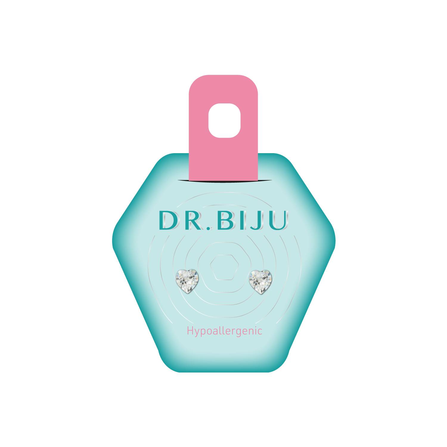 Dr.Biju minđuše 5.5mm providno srce DHE55C001