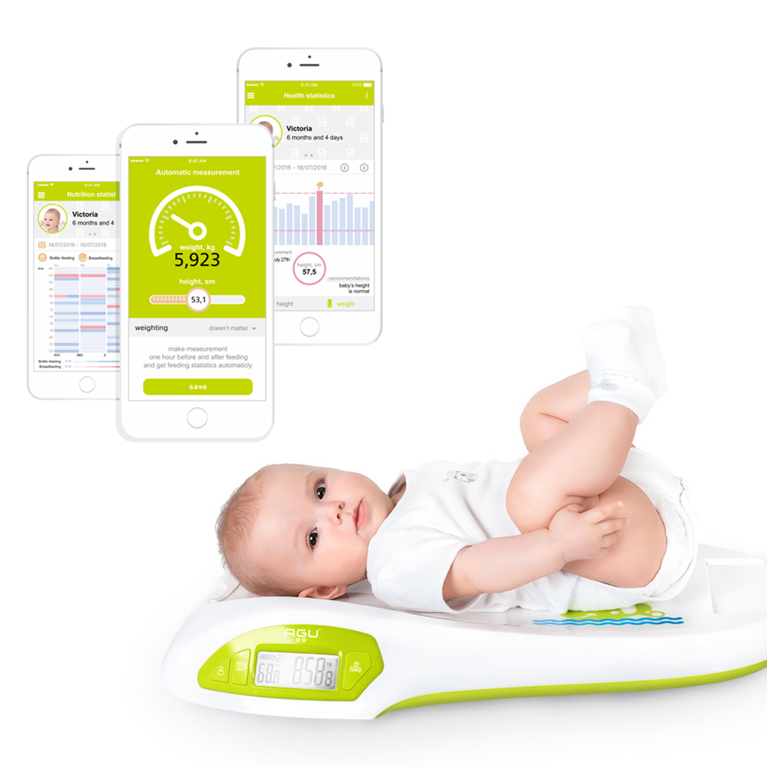 Agu Baby Vaga digitalna sa stadiometrom Wally