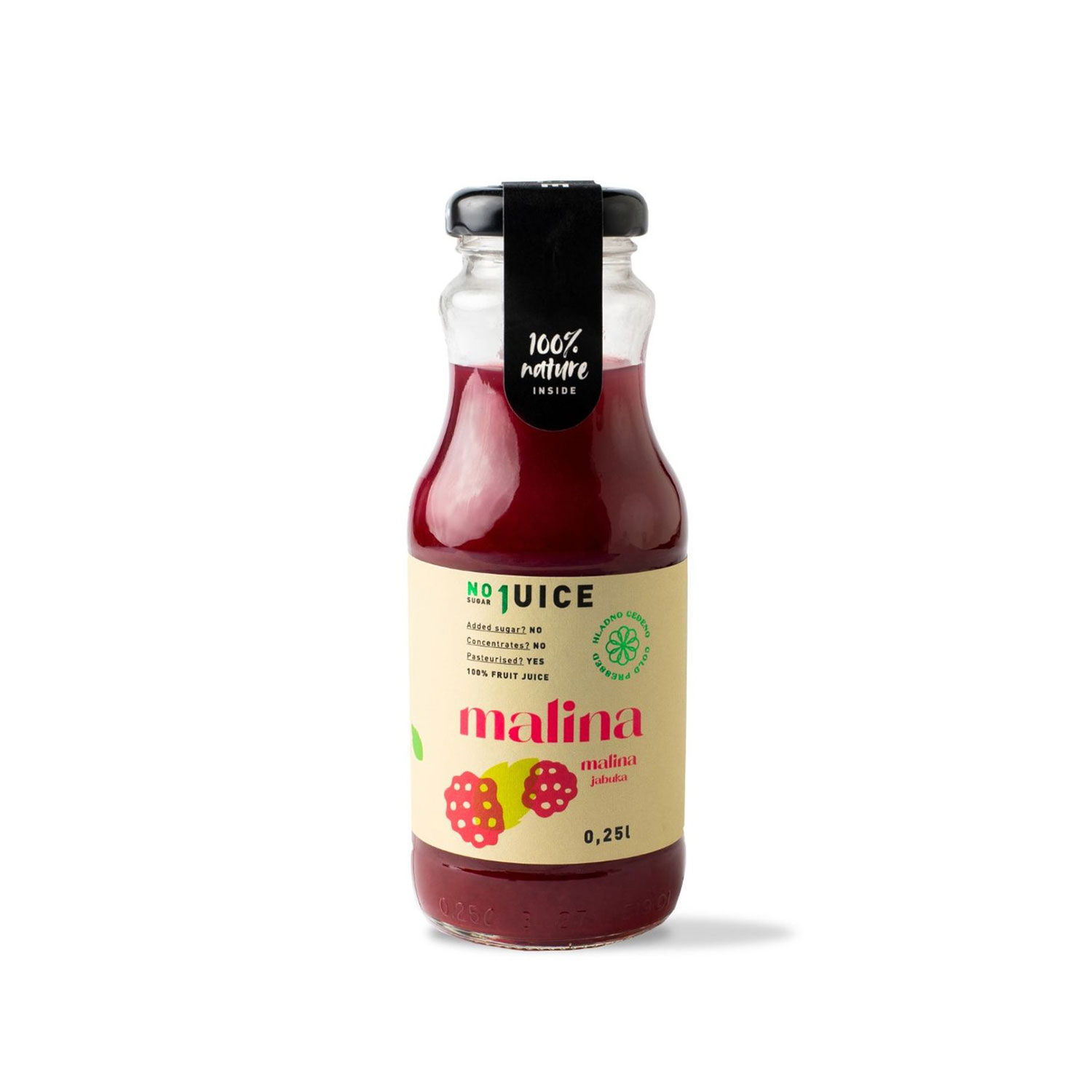 NO1 JUICE Malina 0,25 l (30% mali, 70% jabu)