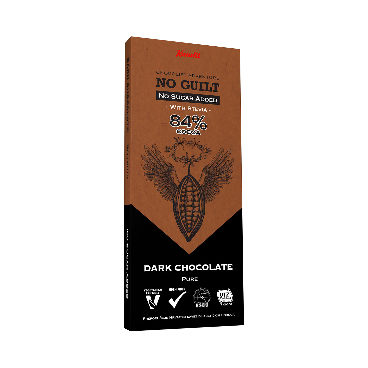 KANDIT No Guilt PURE DARK no sugar added 80g