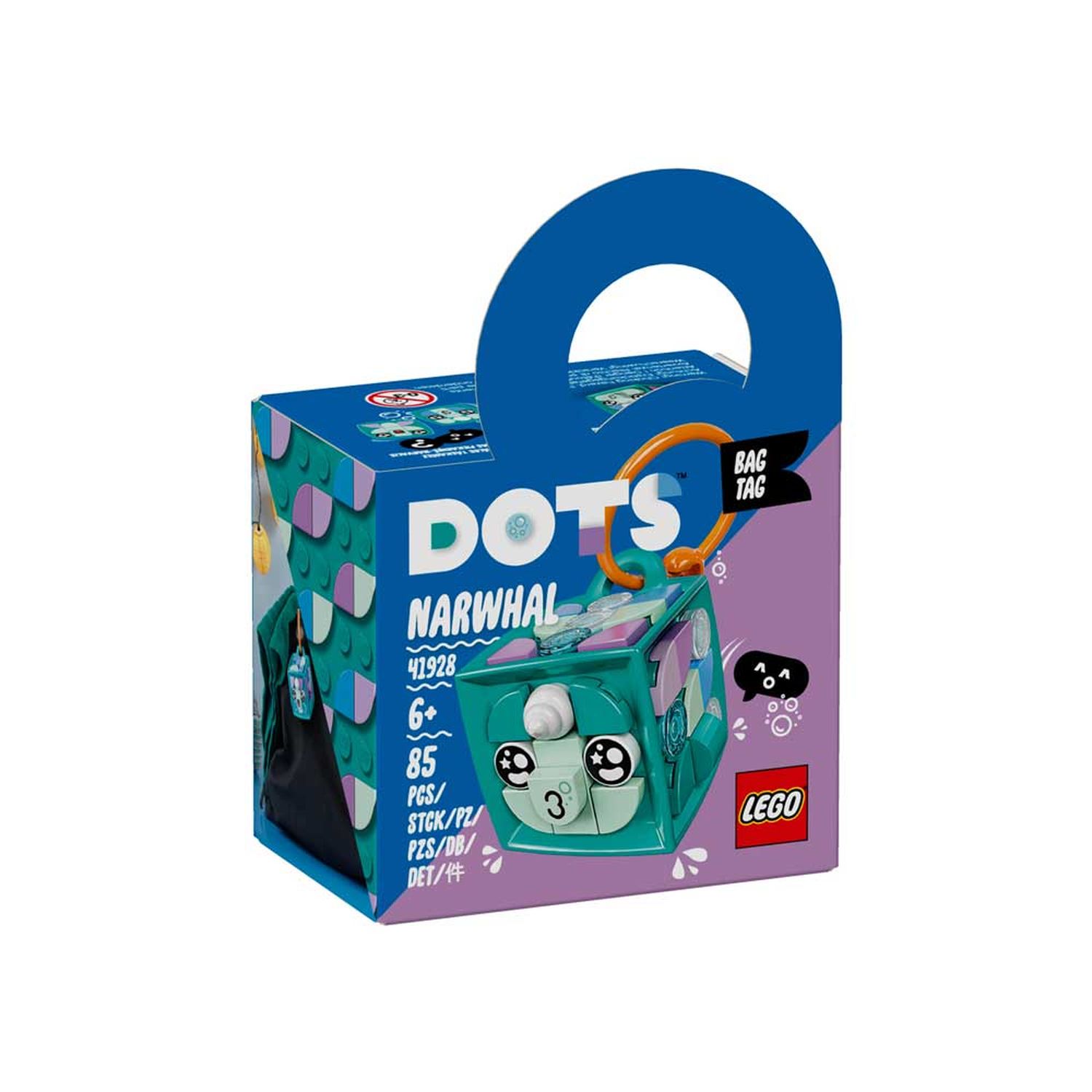 Lego Dots Bag Tag Narwhal