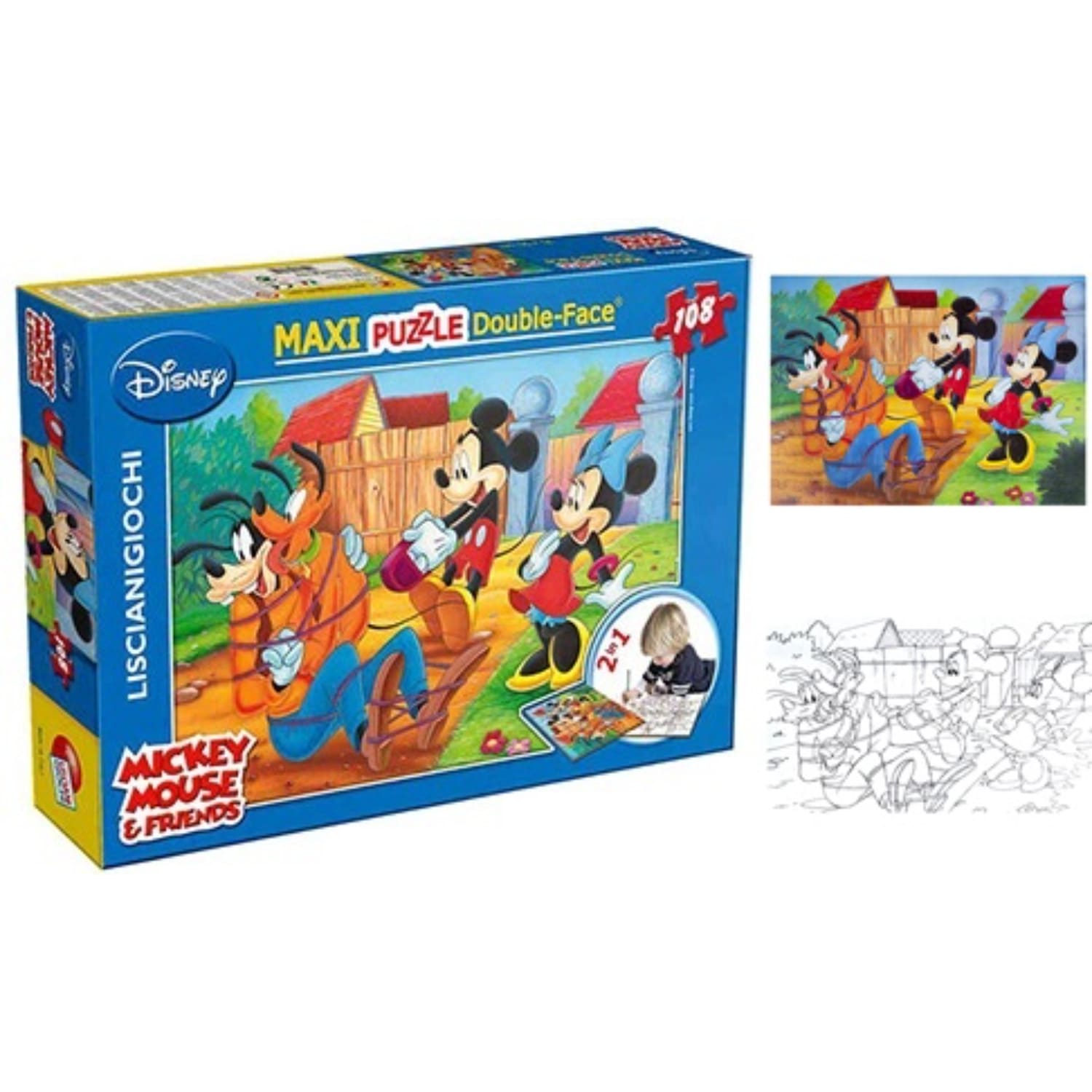 Slagalica 108pcs Maxi Micky Mouse 2u1složi i oboji 