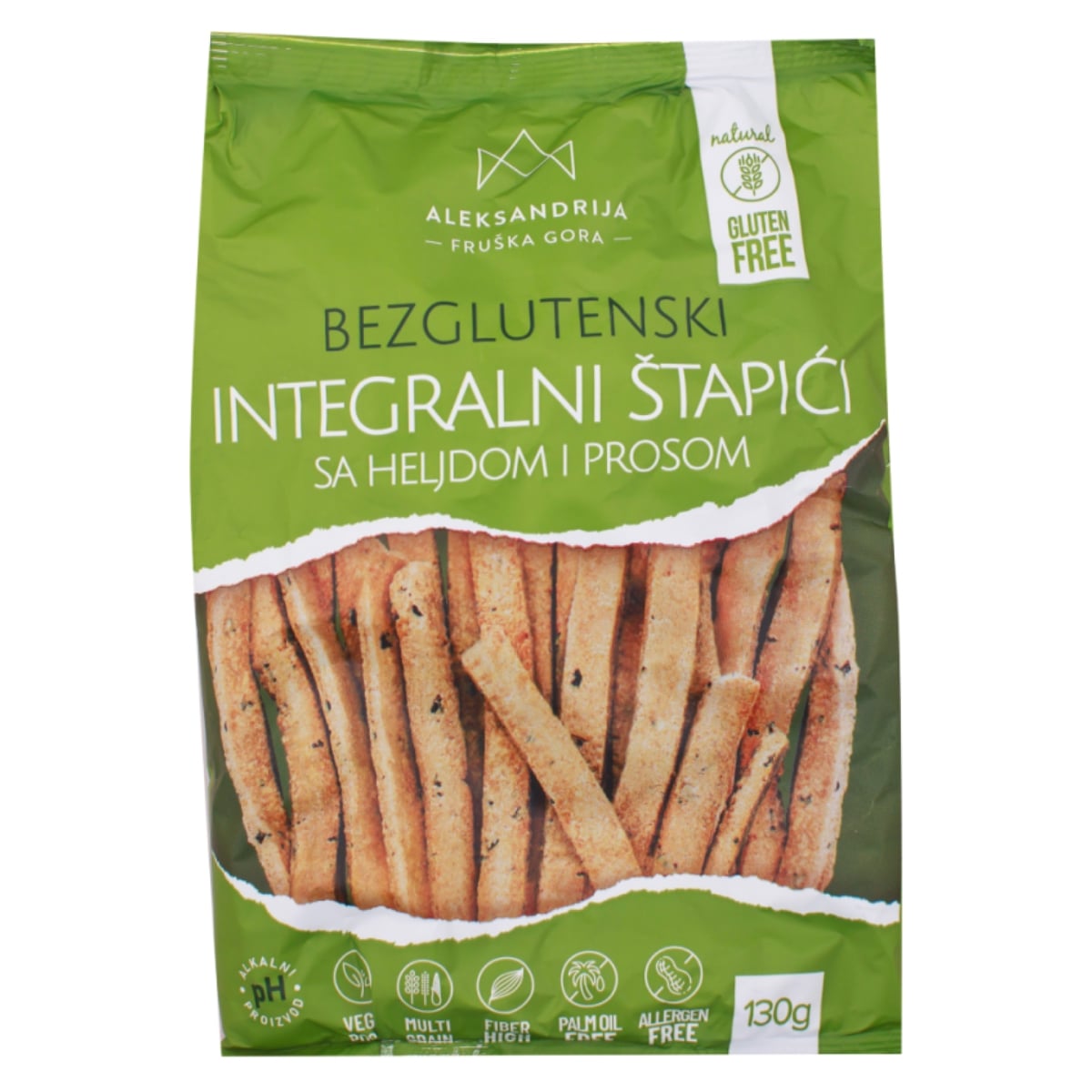 Aleksandrija integralni štapići bez glutena, 130g