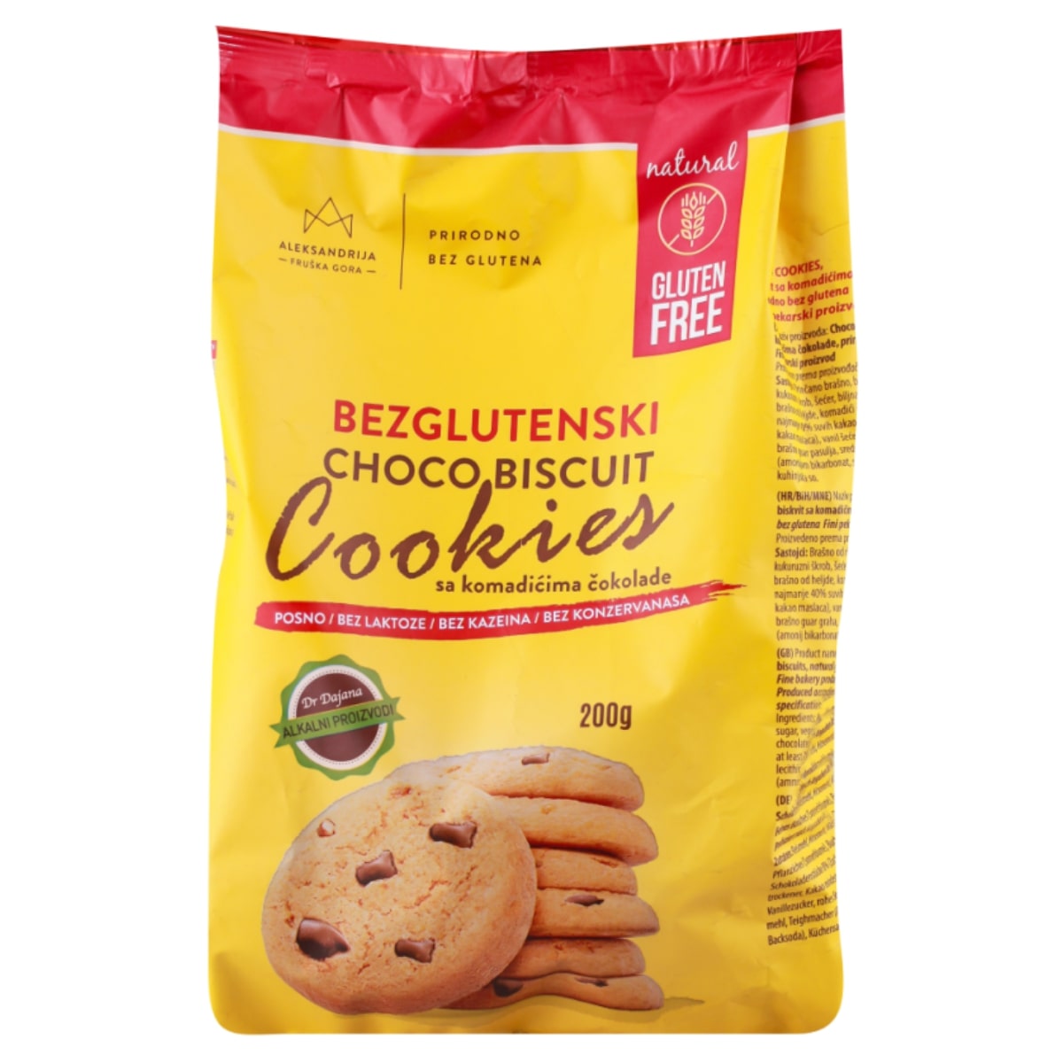 Aleksandrija keks sa čok cookies bez glutena, 200g