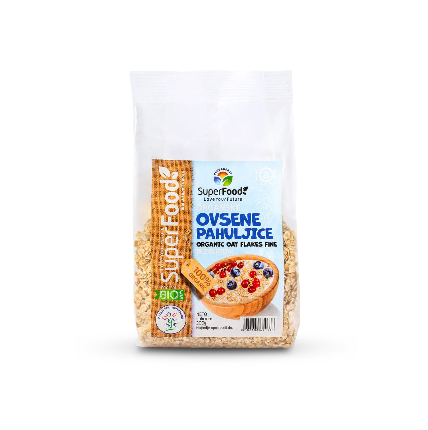SuperFood ovsene pahuljice bez glutena, 200g