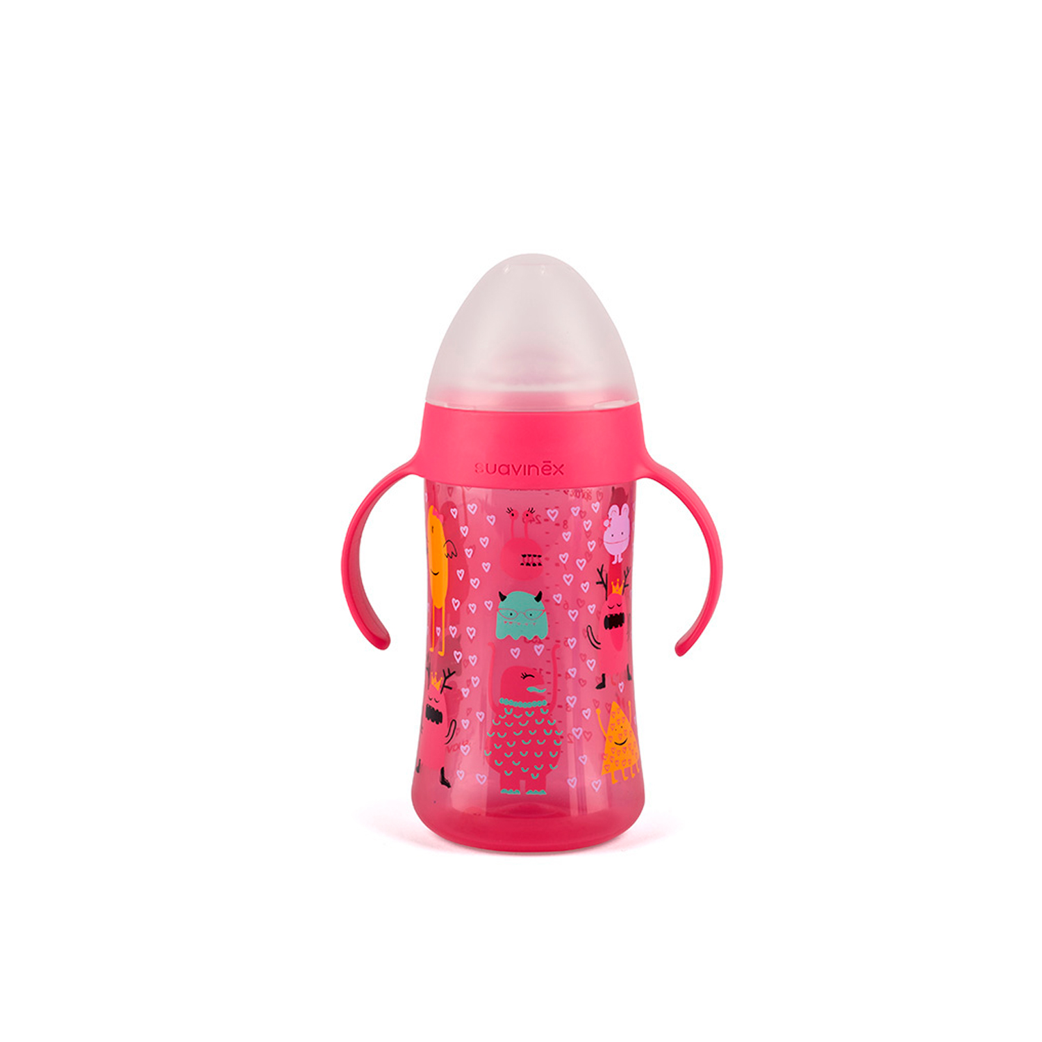 Suavinex flašica sa sil. piskom 270 ml, roze, 4m+