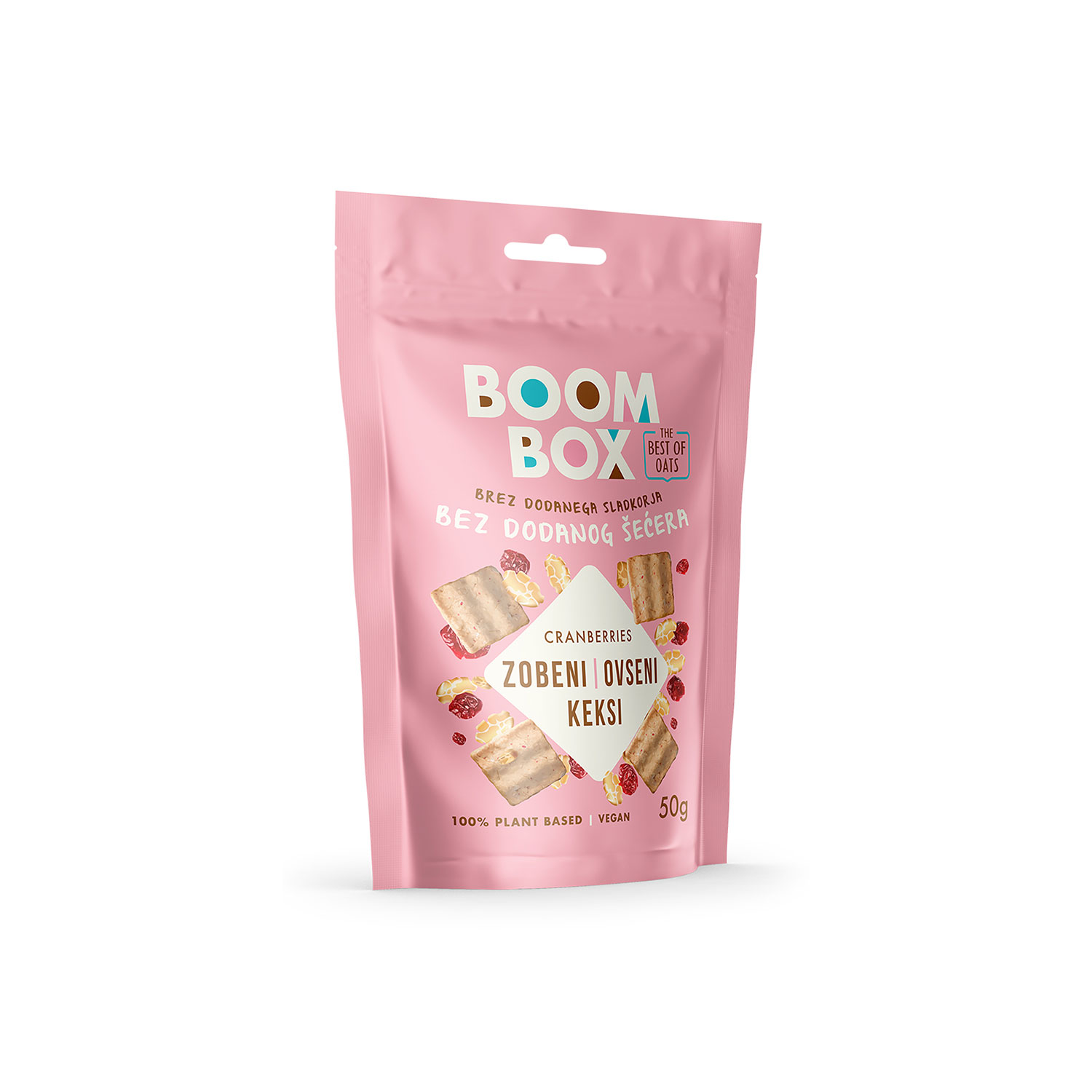 Boom Box ovseni keks brusnica, 50g AKSA