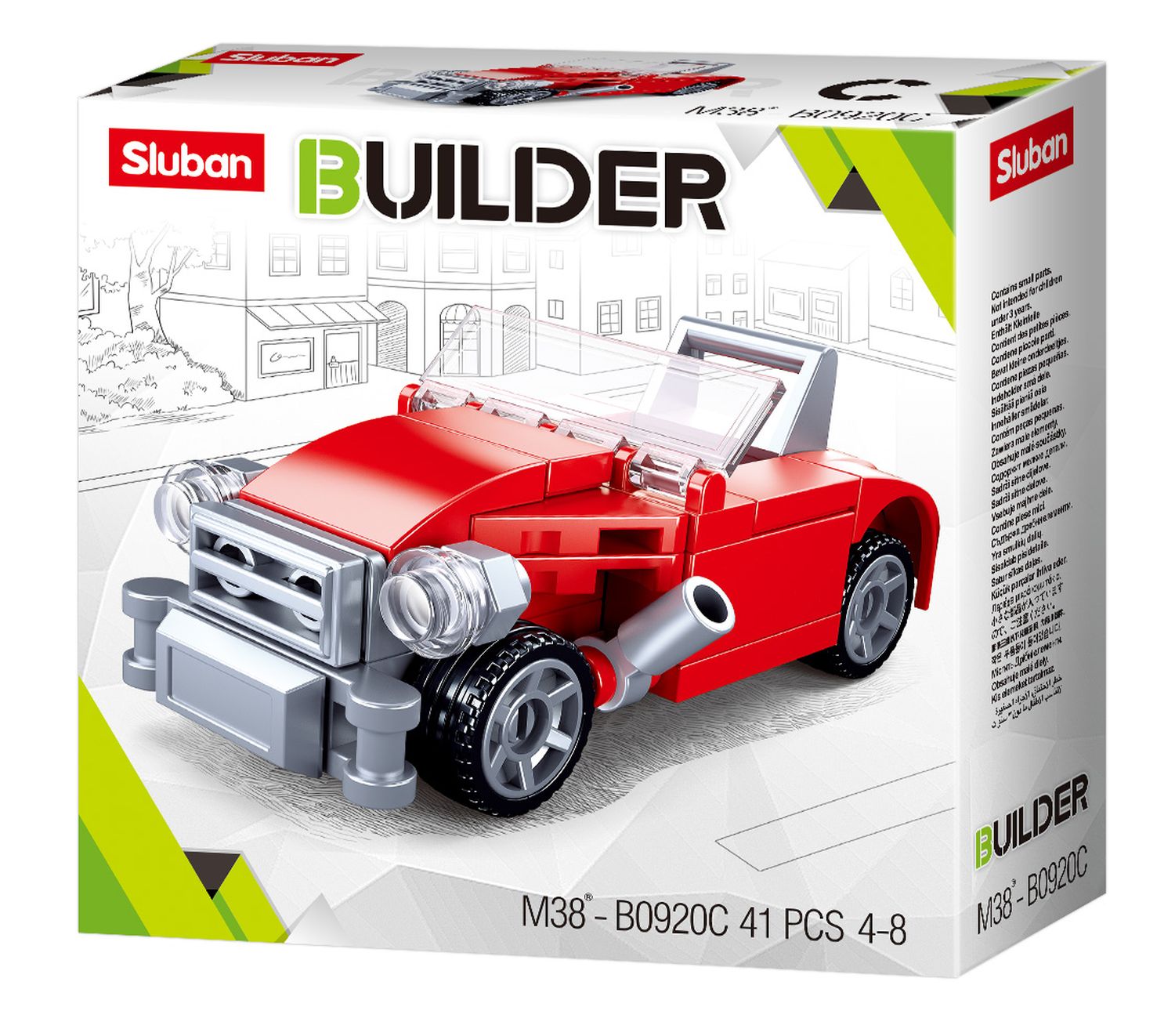 Sluban kocke, automobile crveni 