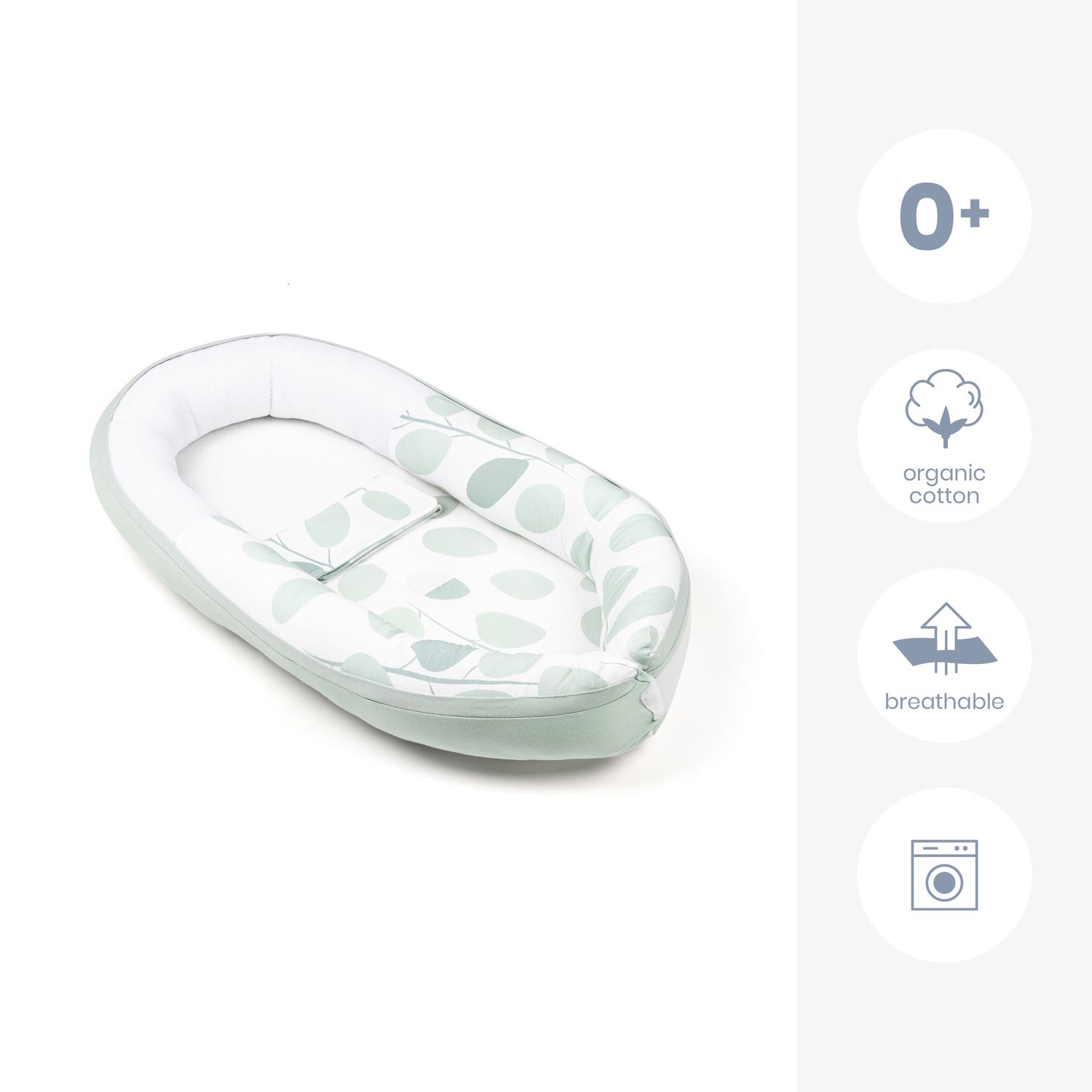 Doomoo gnezdo za bebe Leaves Aqua Green