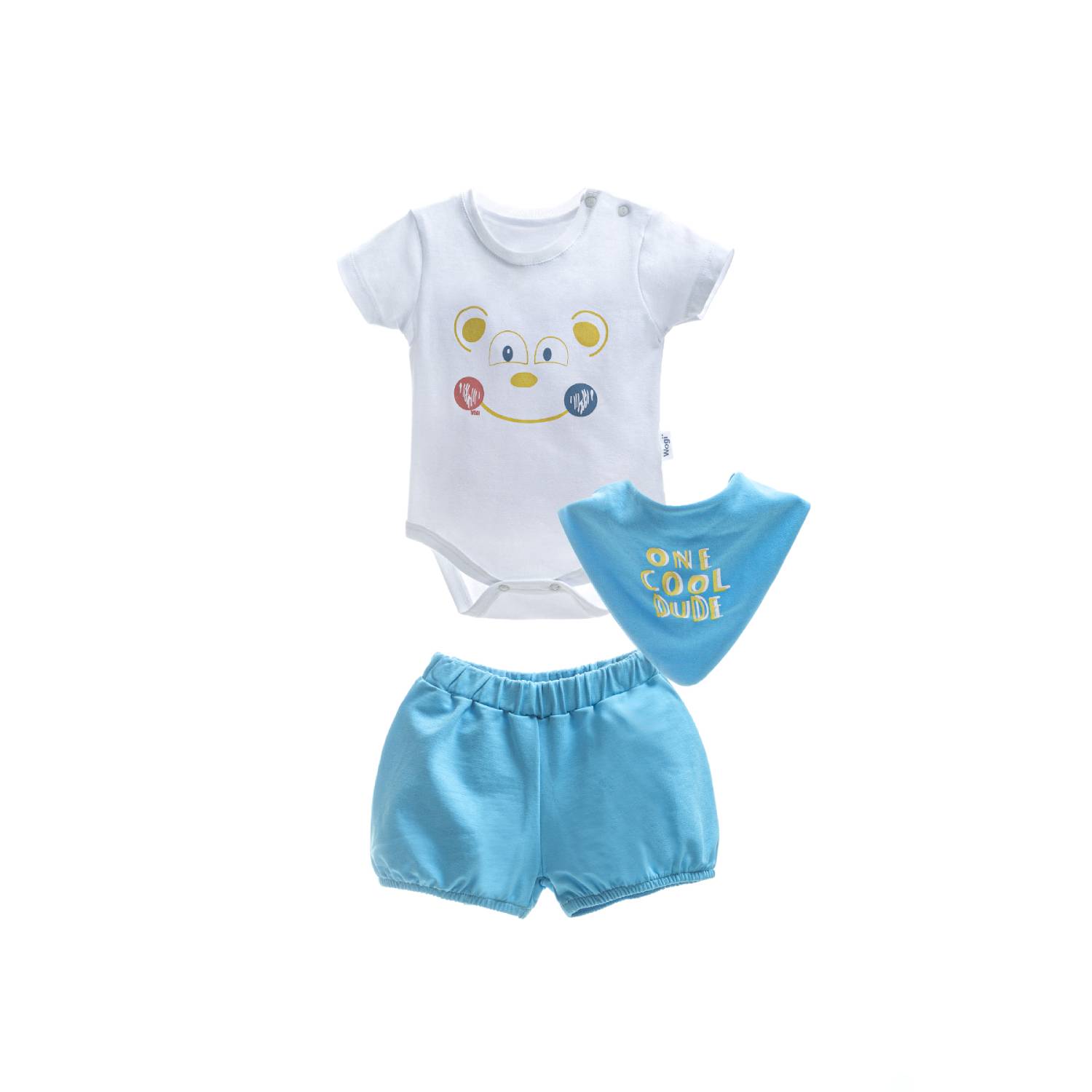 WOGI komplet 3/1 (bodi kr, šorts, bandana), dečaci