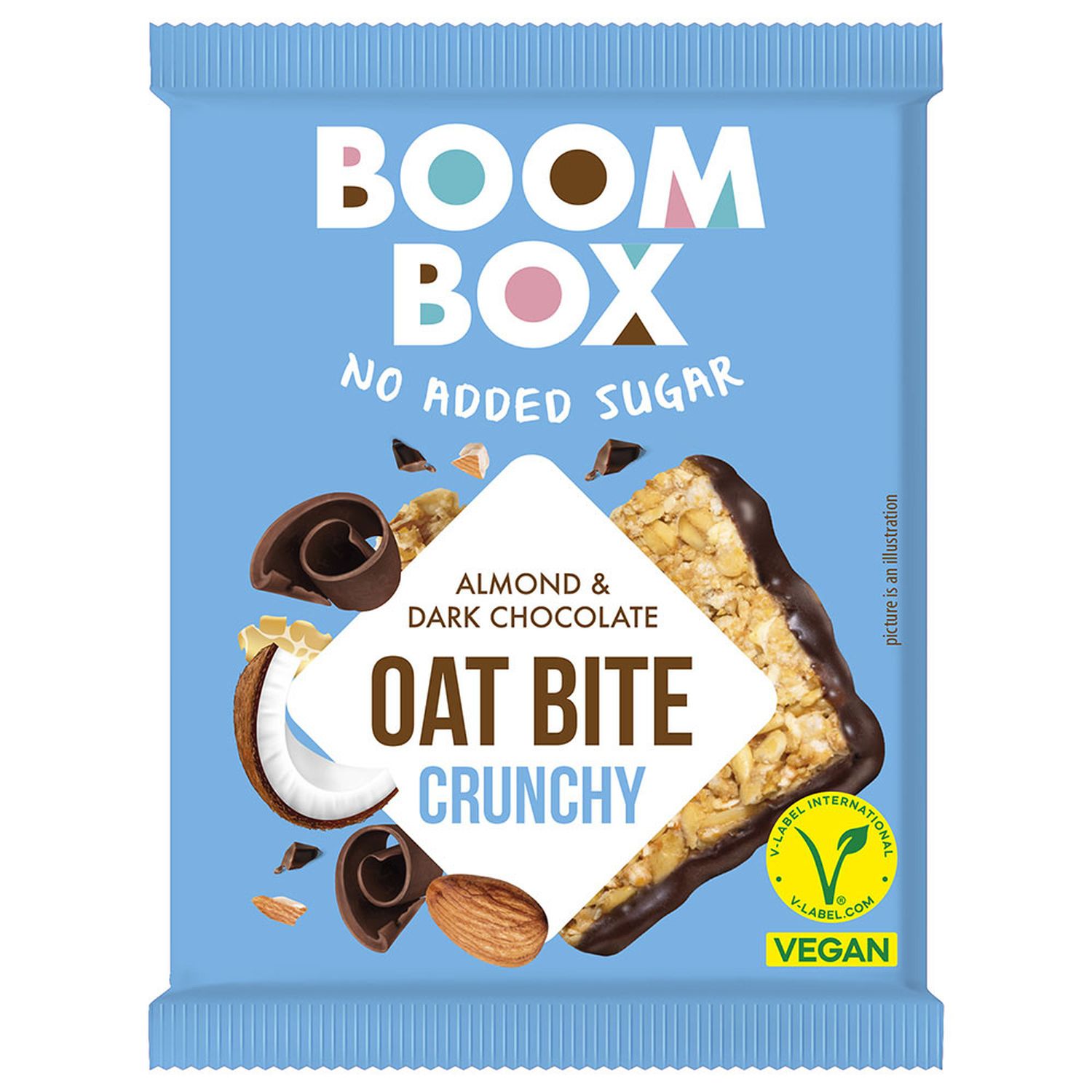 Boom box ovsena pločica kokosbademtamna čoko 20g AKSA