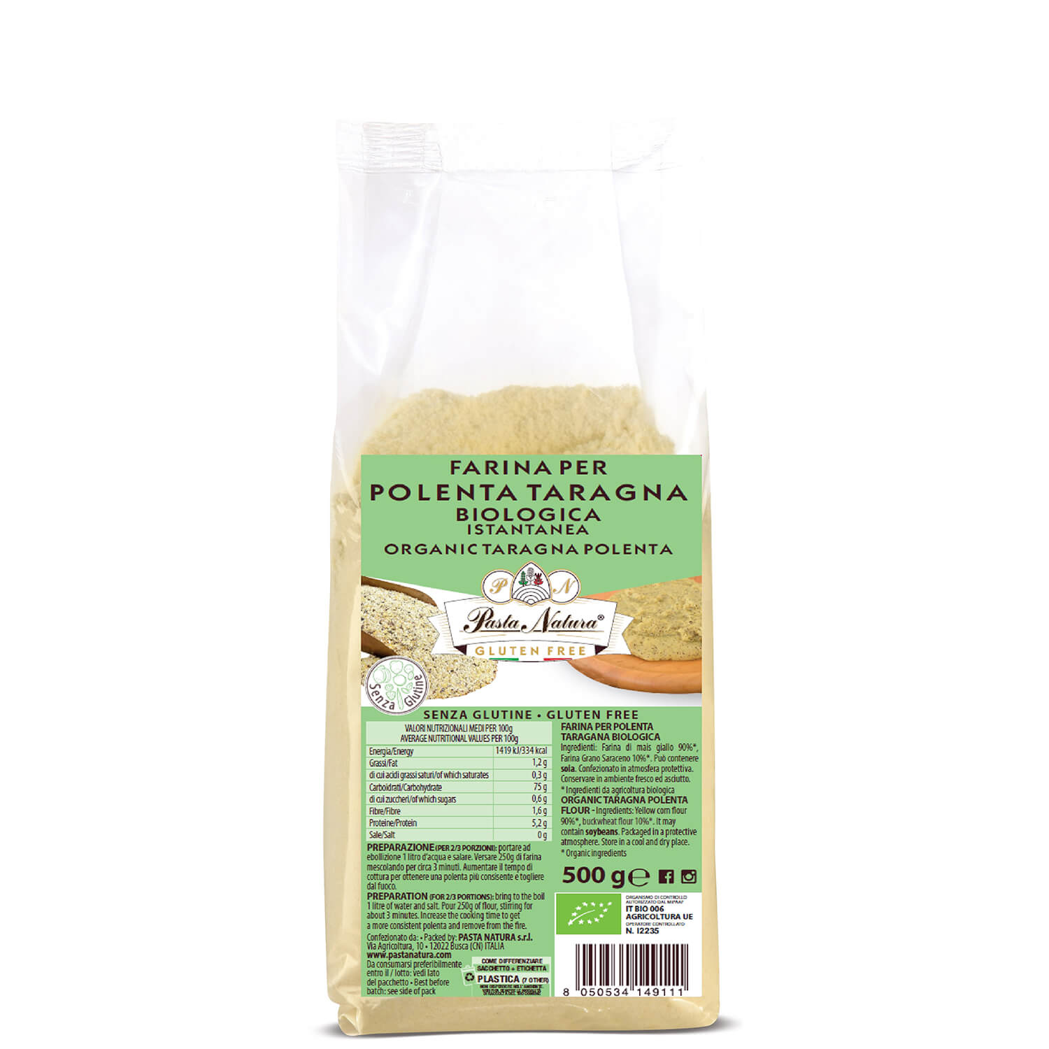 Pasta Natura org palenta od zrna kuk i heljde 500g