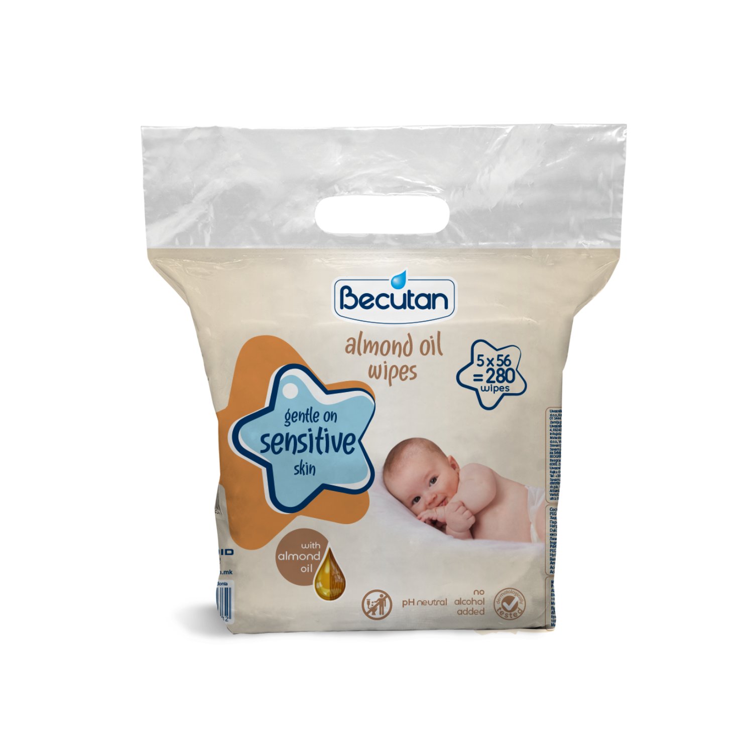 Becutan baby vlažne maramice 5*56kom