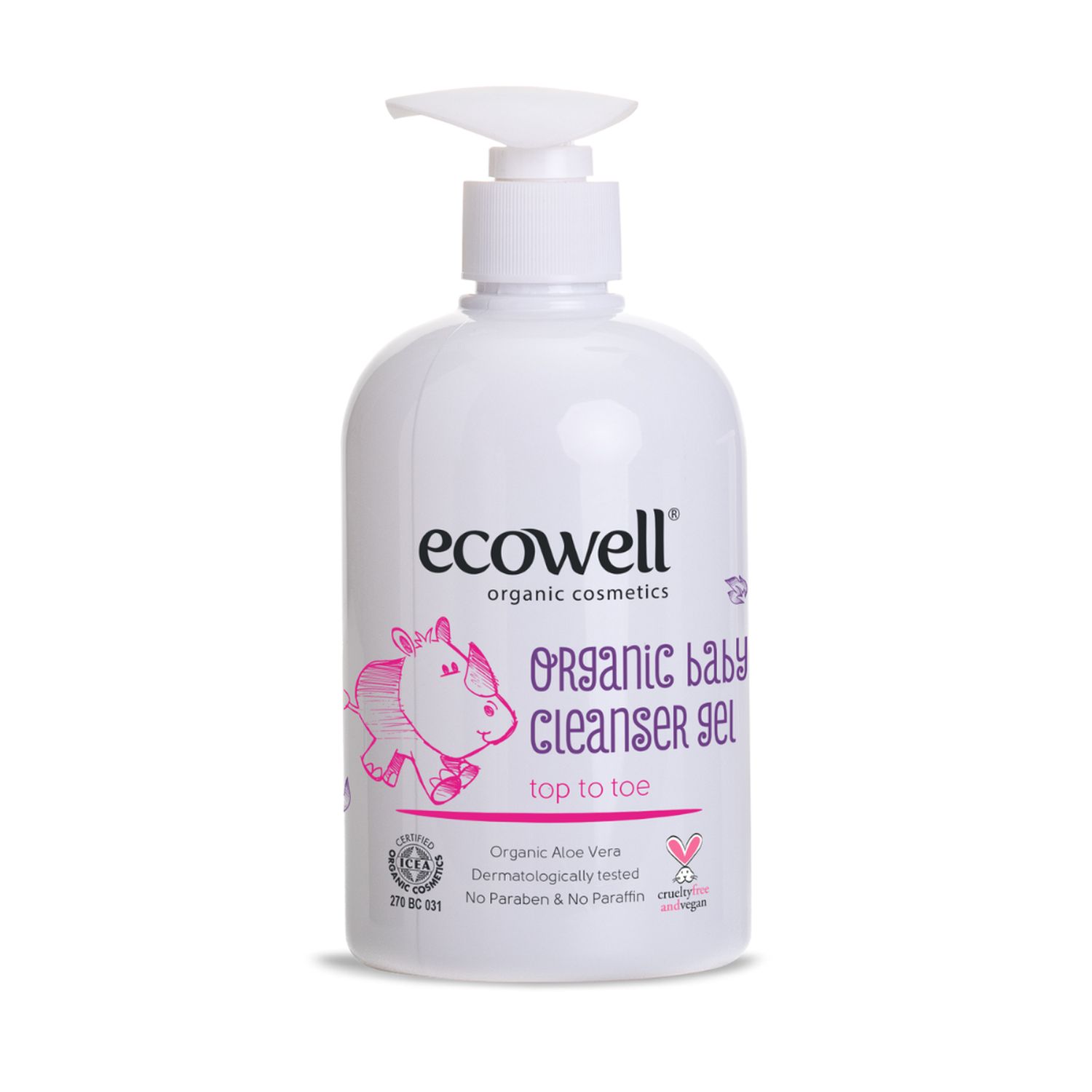 Ecowell Organski gel za čišćenje kože beba 500 ml