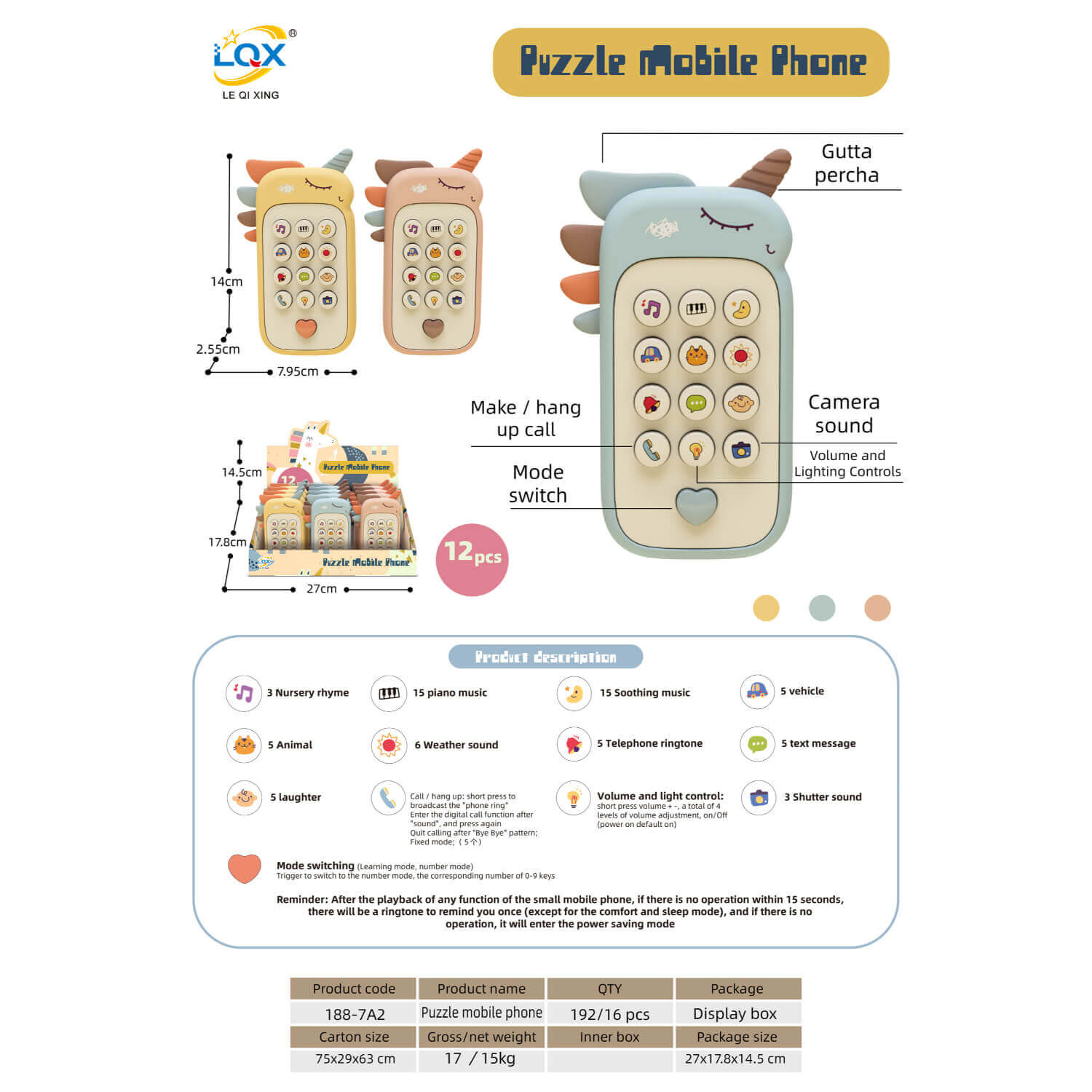HK Mini igračka telefon unicorn, dispay 12/1