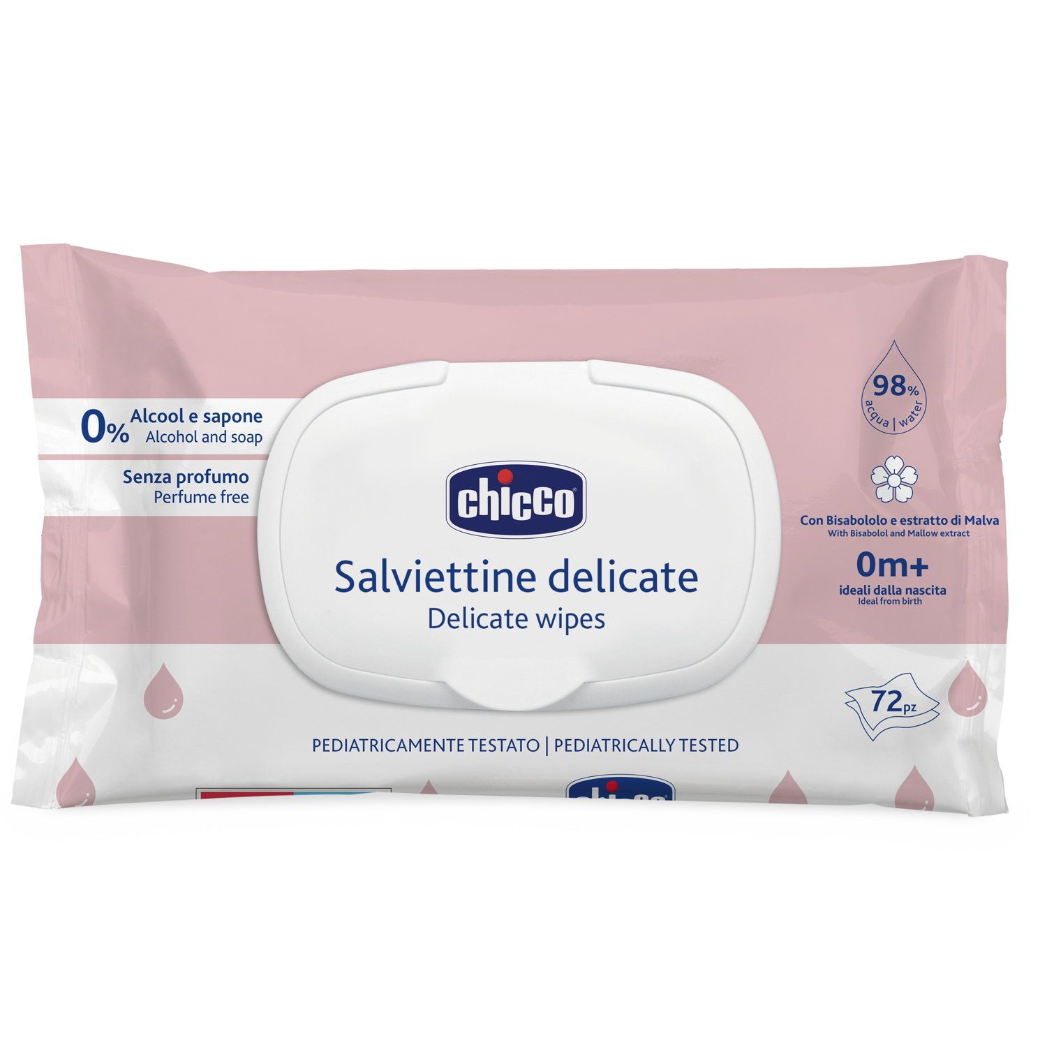Chicco Delicate vlažne maramice,72kom sa poklopcem 