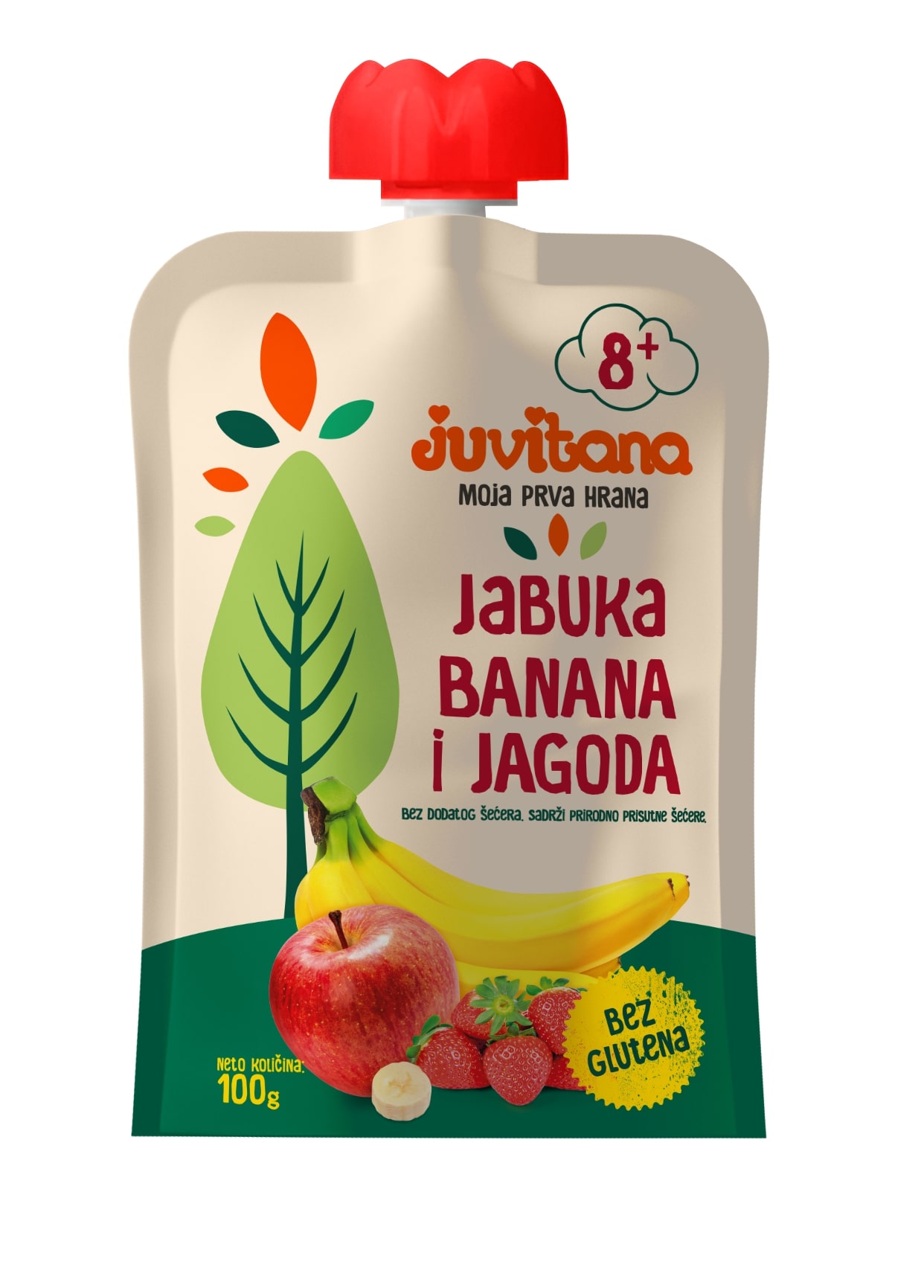 Juvitana pouch jabuka banana i jagoda 100g 