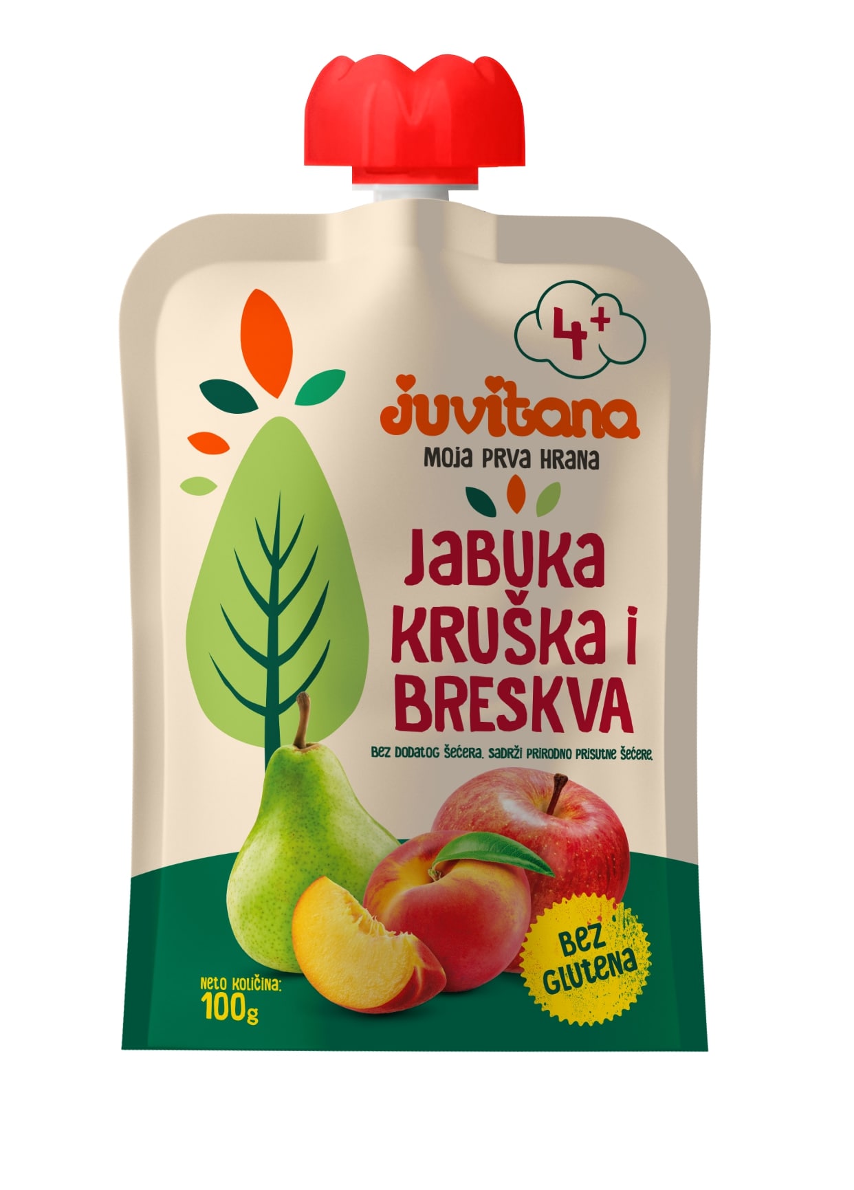 Juvitana pouch jabuka kruška i breskva 100g 