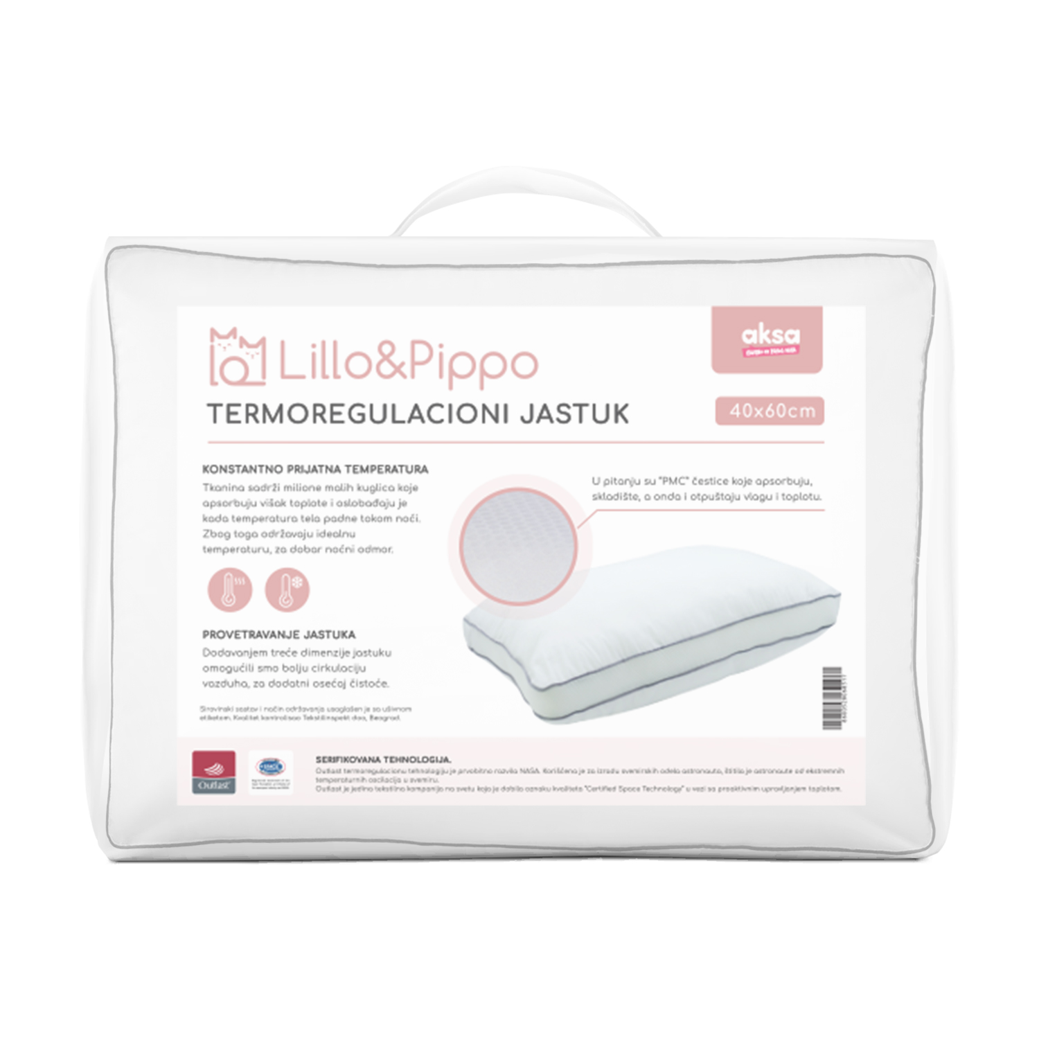 Lillo&Pippo termoregulacioni jastuk 60x40 