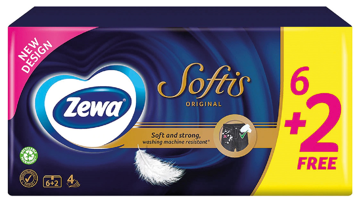 Zewa softis neutral papirne maramice 6+2,sl.