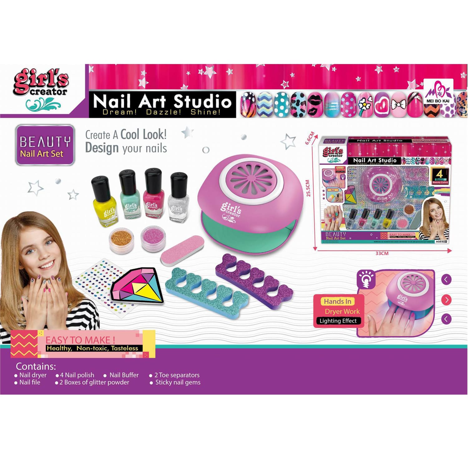 HK Mini igračka salon za dekoraciju noktiju 